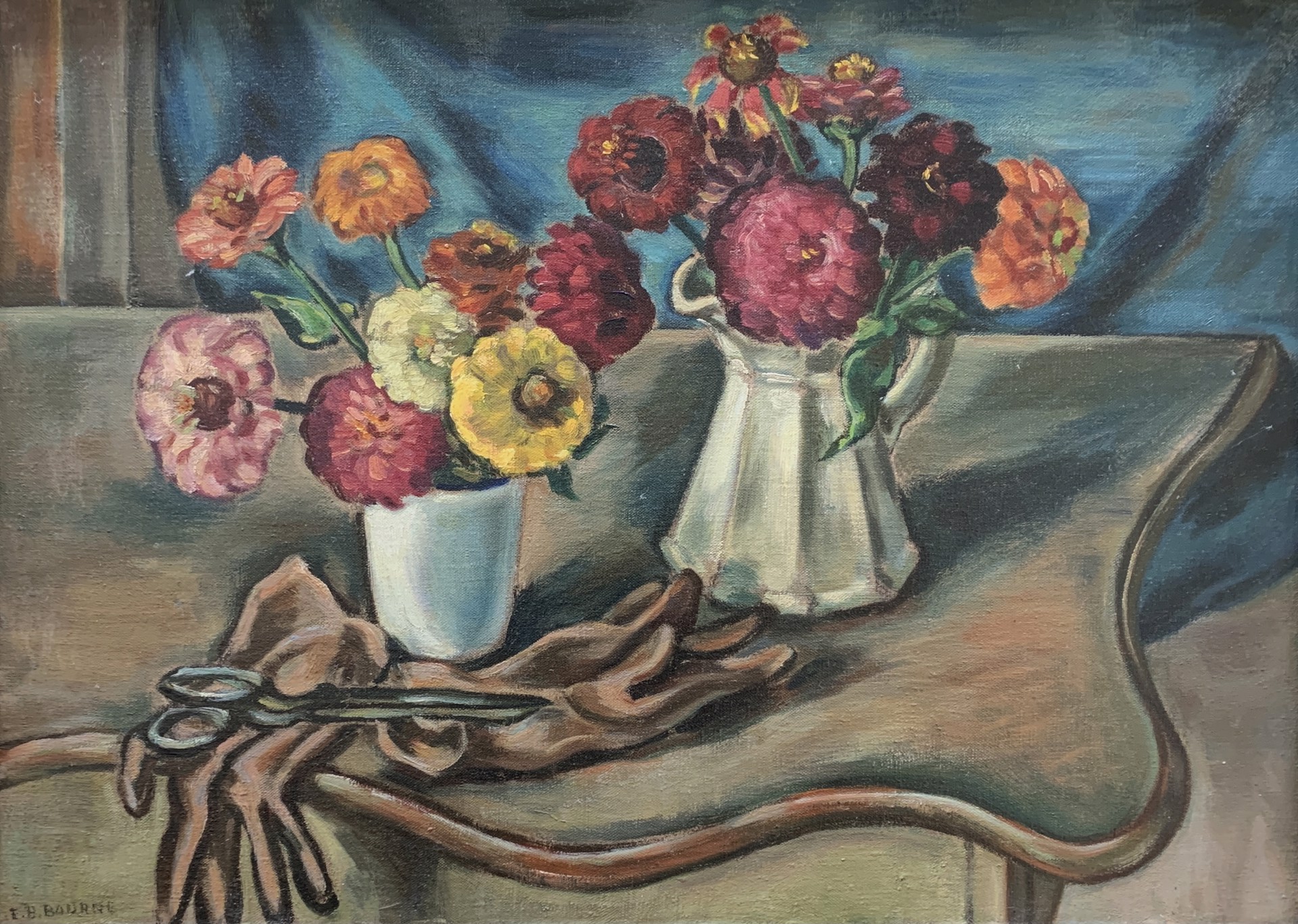 Zinnias by Evelin Bodfish Bourne