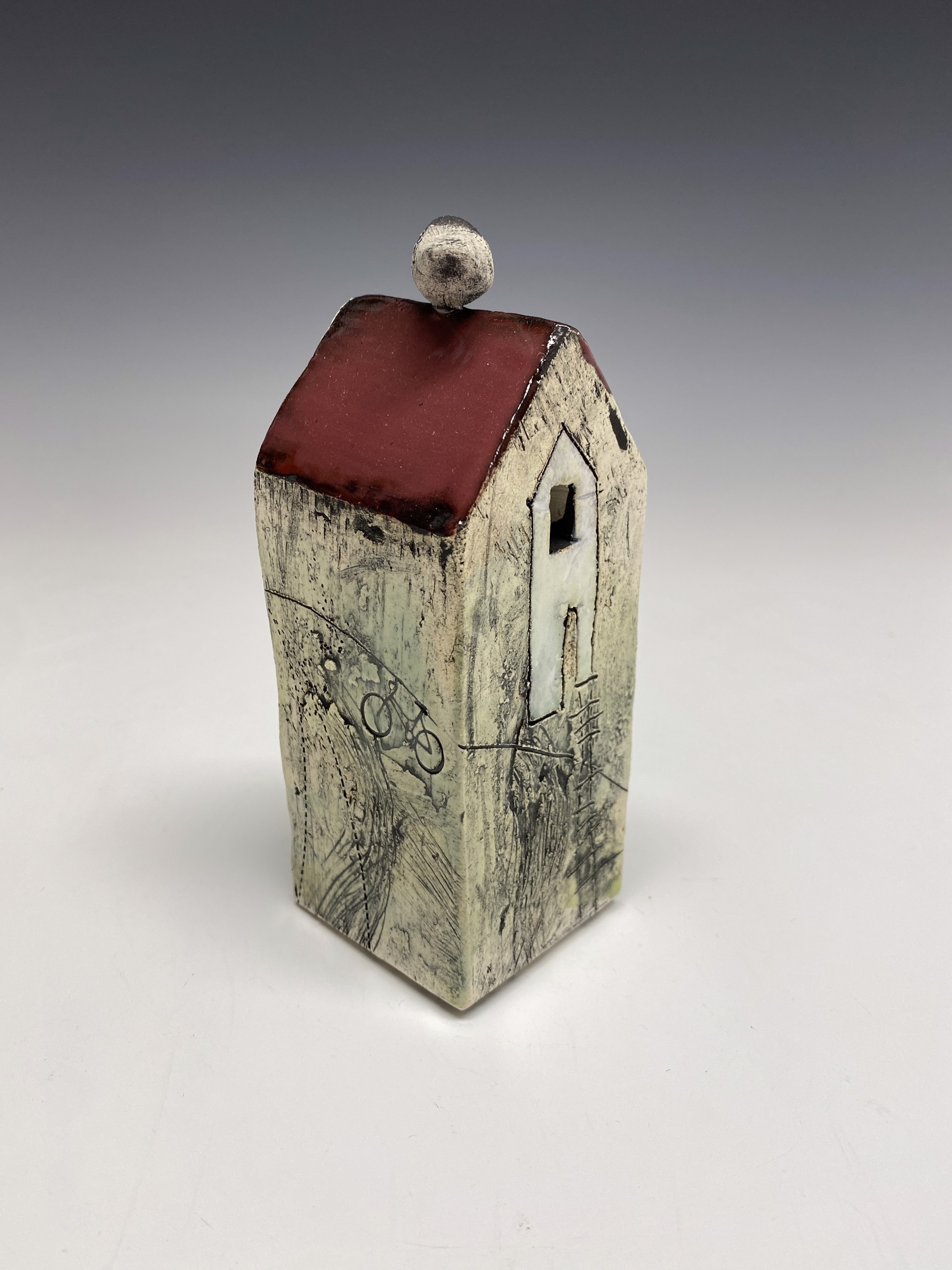 Tiny House with Bird #25 by Karen Abel