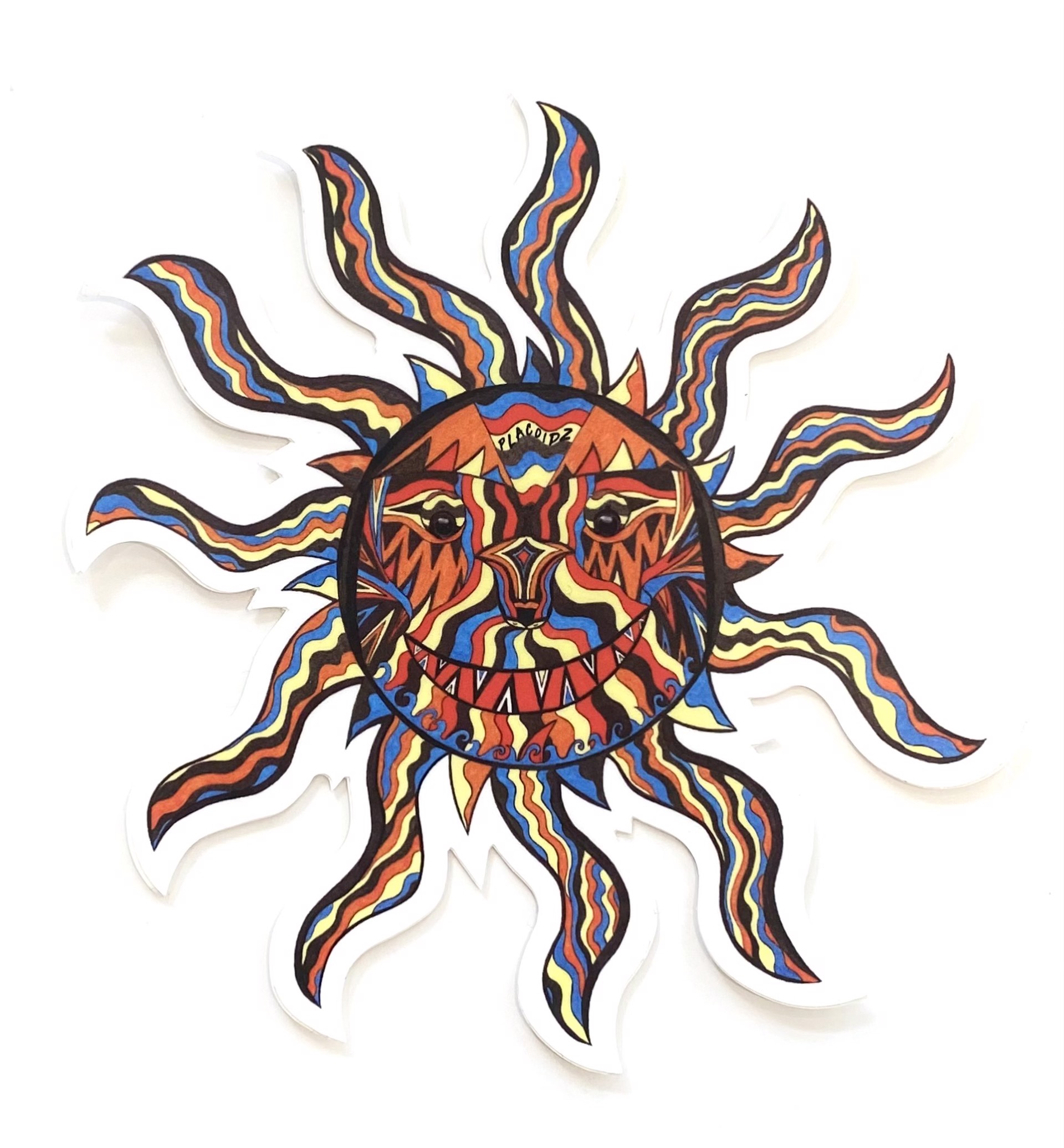 Sun Face Sticker by Brad Gilbert