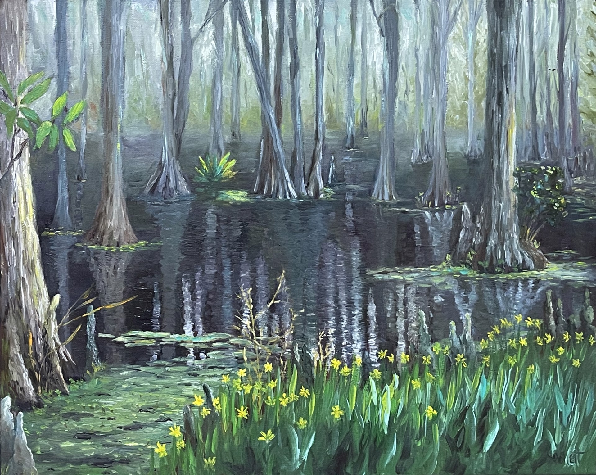Daffodils Amongst the Trees by Cynthia Jewell Pollett
