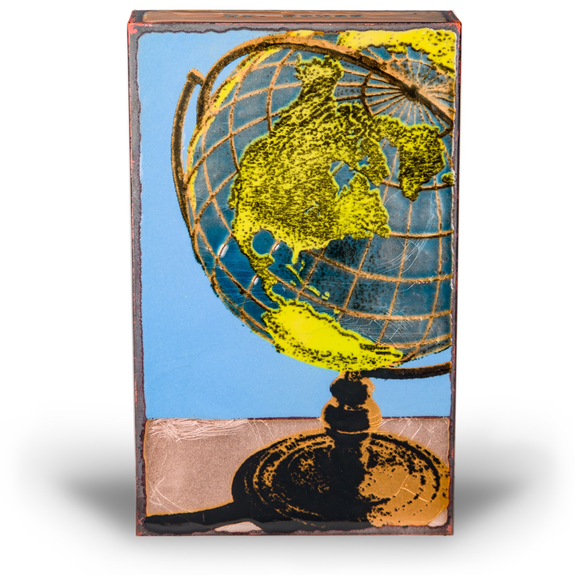 A Houston Llew Glass Fired To Copper Spiritile #187 Featuring A Globe And A Quote By Dr. Seuss, Available At Gallery Wild