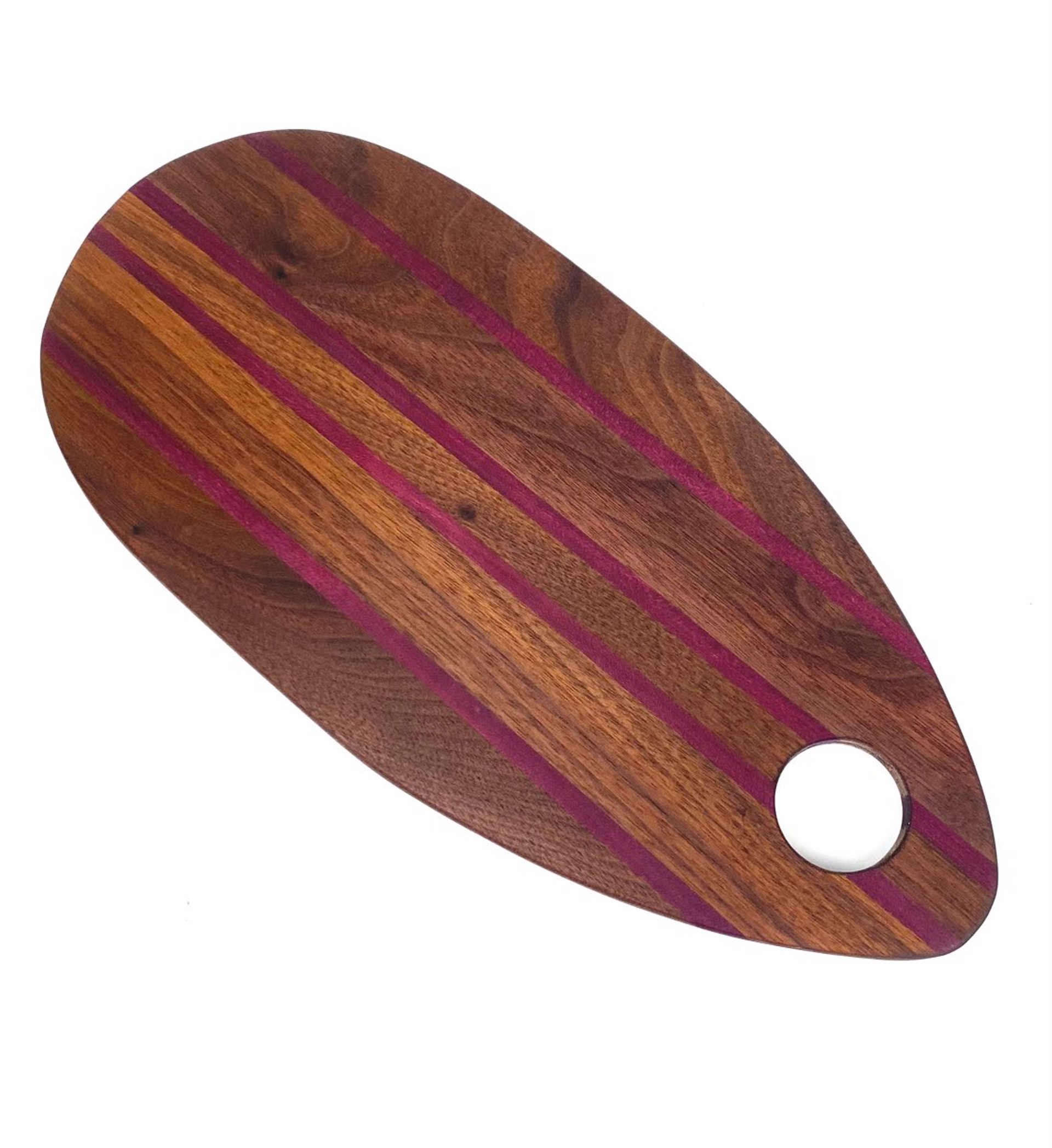 Walnut and Purple Wood Oval Board by Jon Cordes