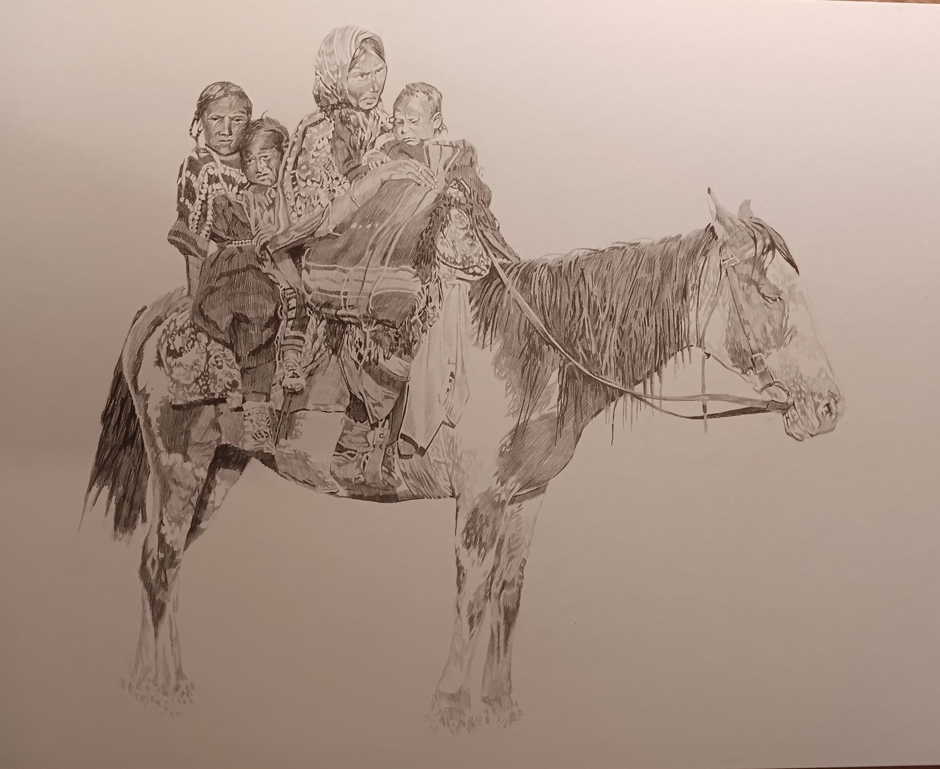 FAMILY ON HORSEBACK by Robbin Rexroat