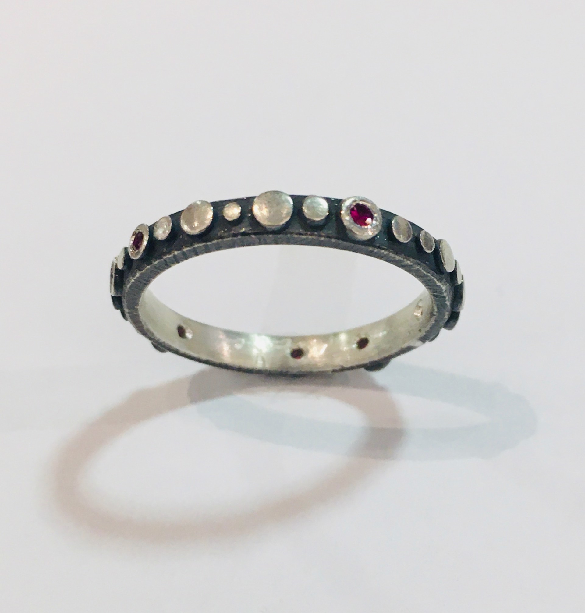 Thin Oxidized Silver Ring by DAHLIA KANNER