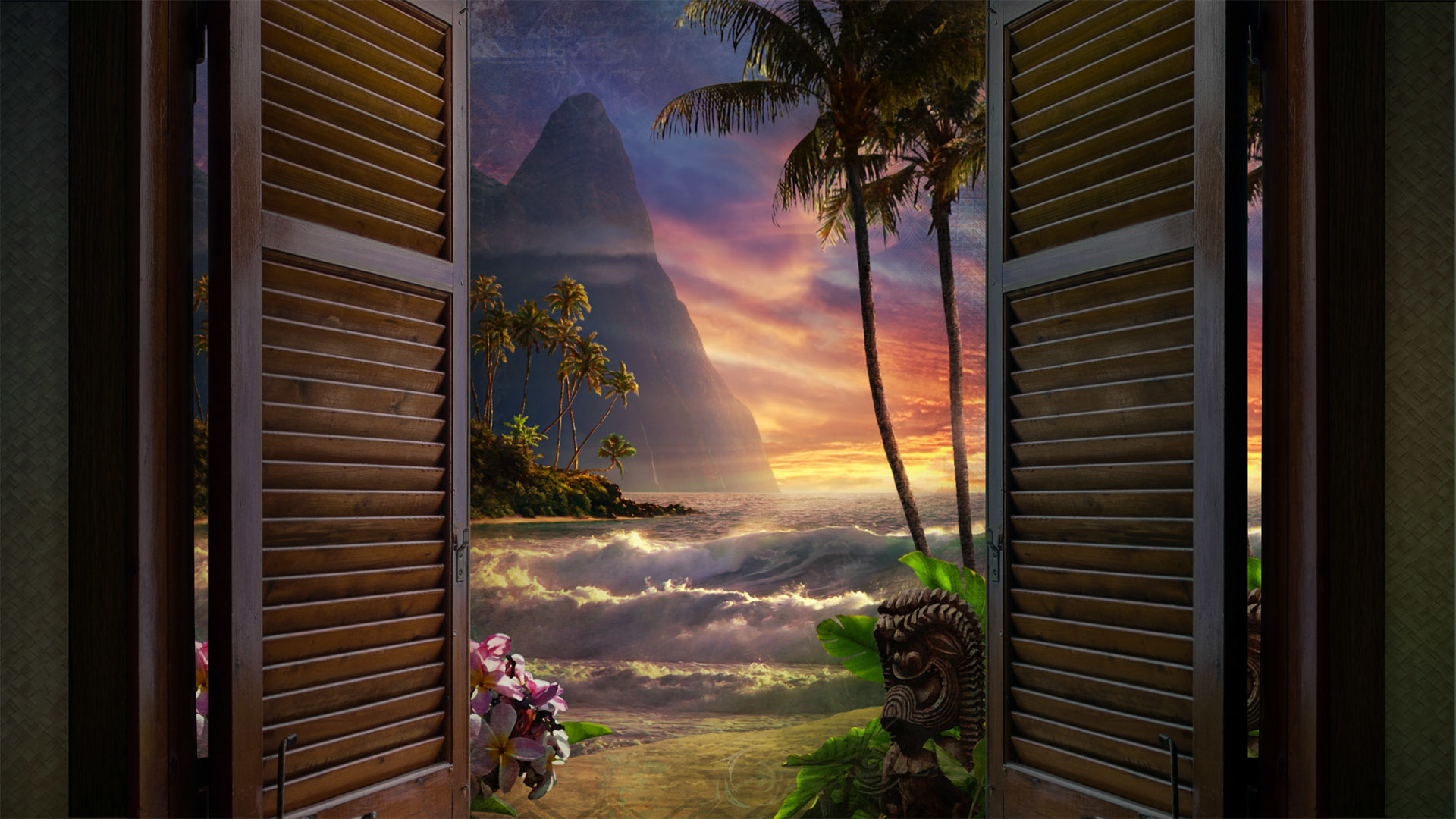 WINDOW TO PARADISE (Art Stick) - SEE SAMPLE VIDEO, CLICK ON BOTTOM RIGHT BOX ICON TO WATCH FULL SCREEN by Steve Matson