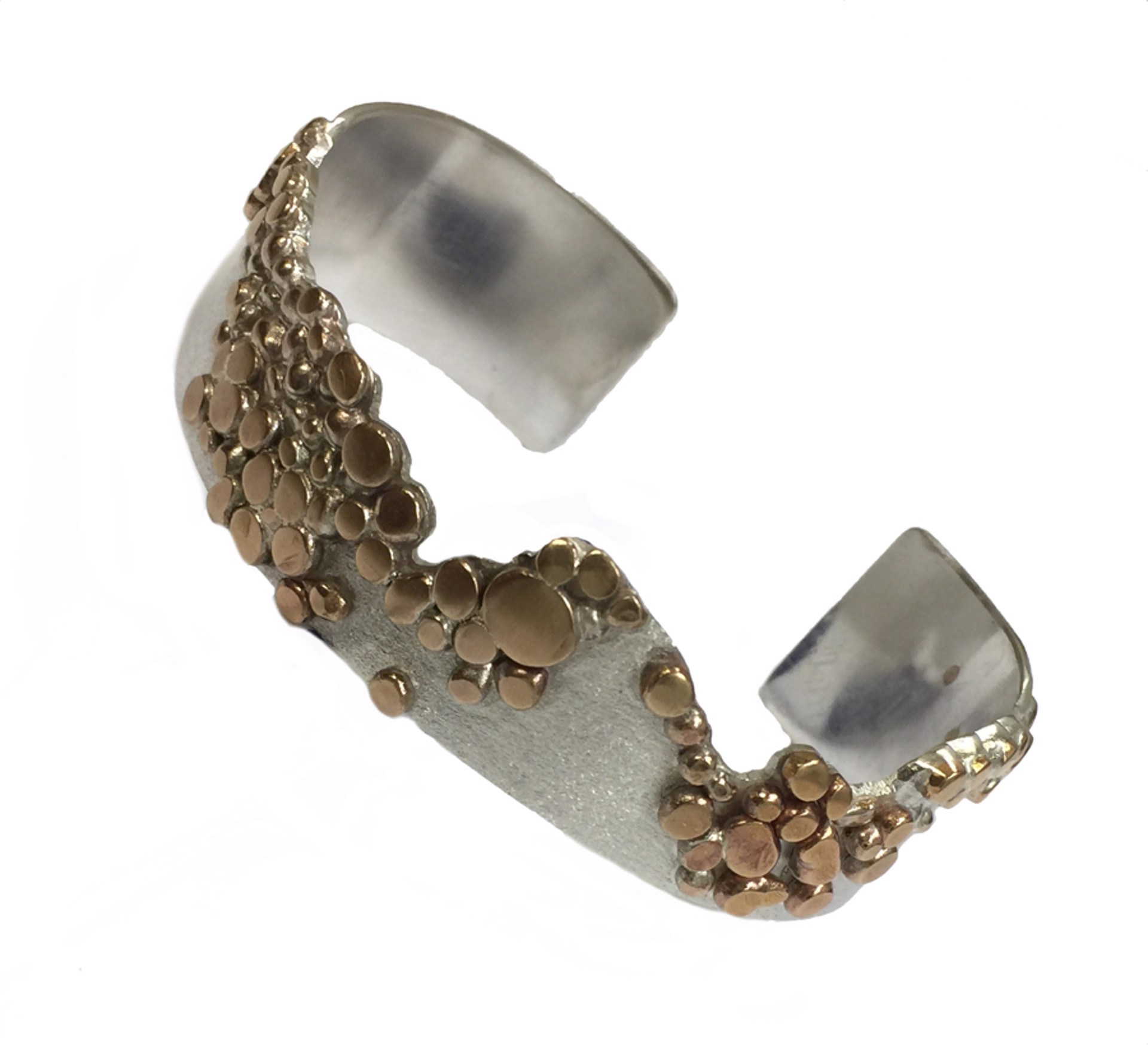 Bracelet - Sterling Silver & Gold Alloy Cuff by Roni Bader - Tables