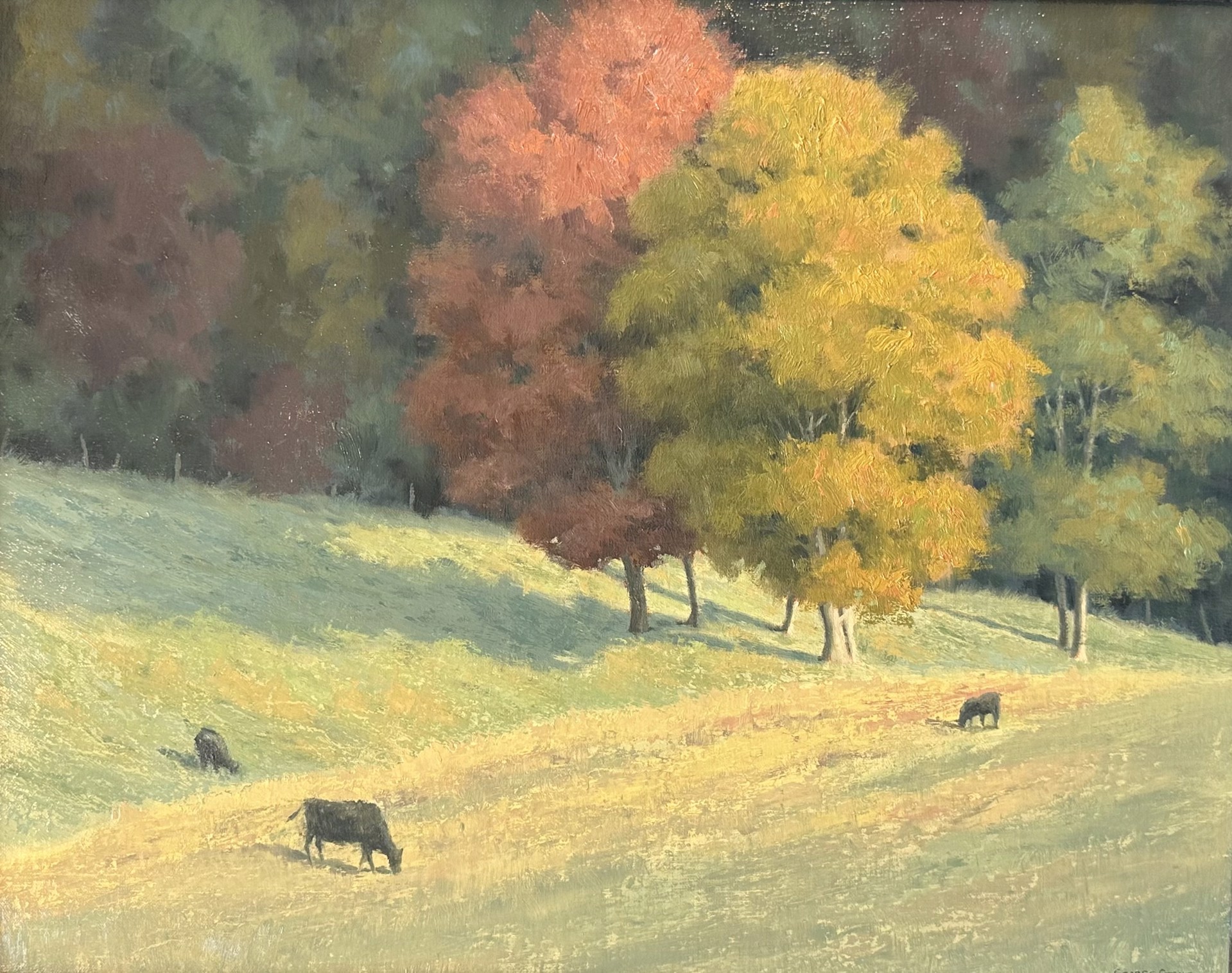 Sunlit Autumn Pasture by George Stone