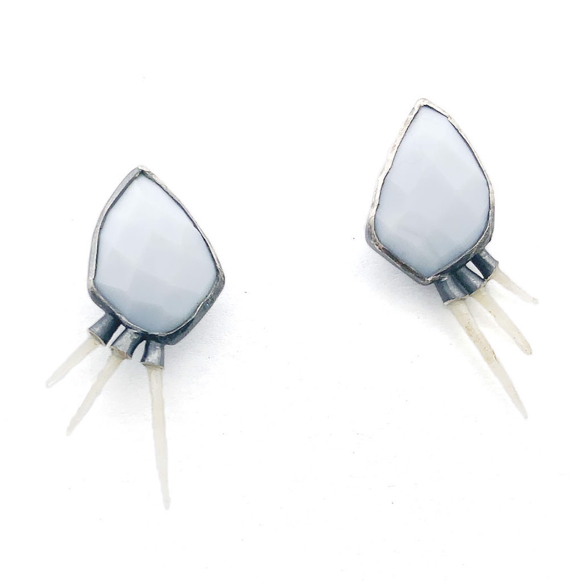 Chalcedony Spine Earrings by Anna Johnson