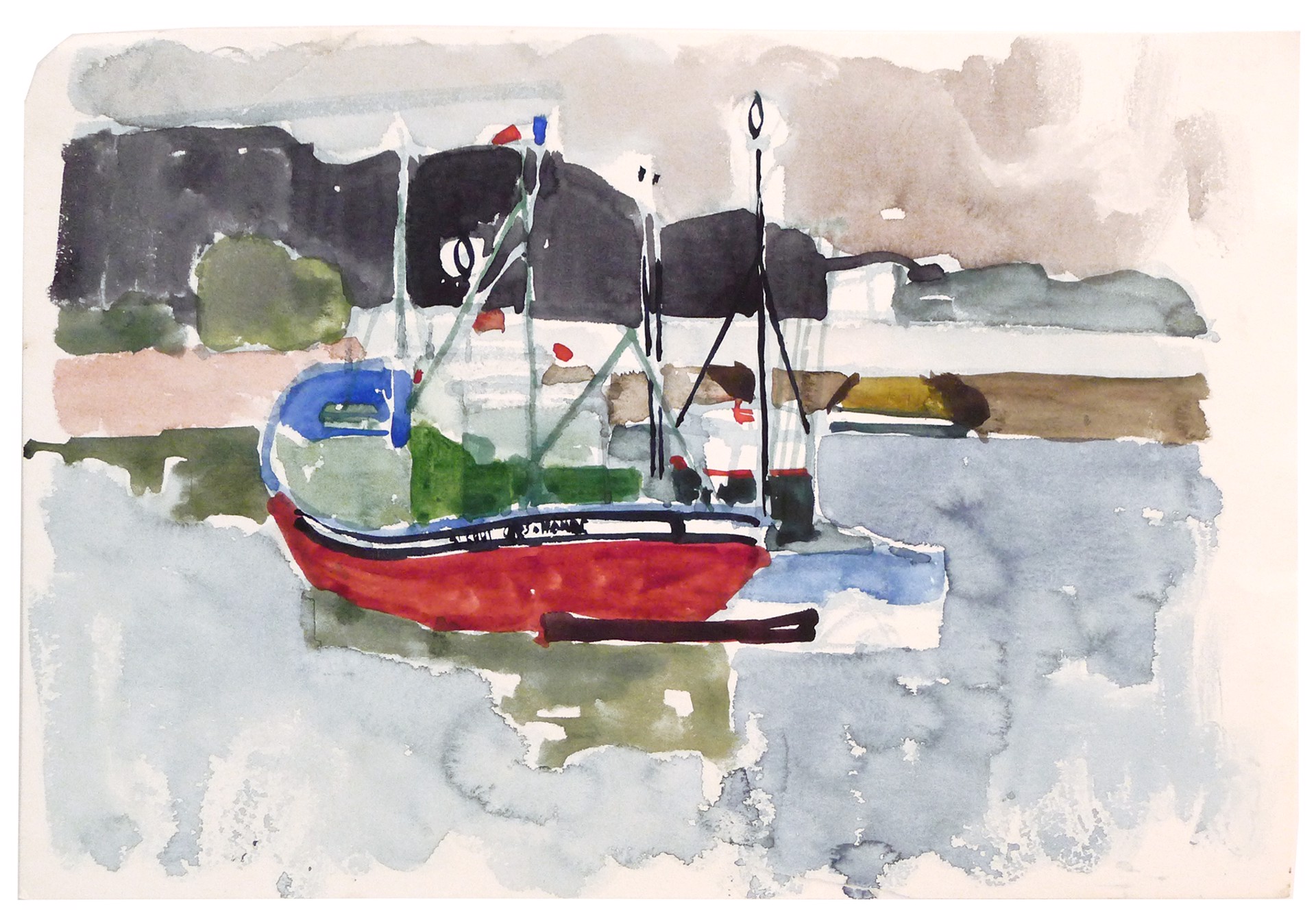 Maine Studies III (Boats In Harbor) by Sheila Gardner