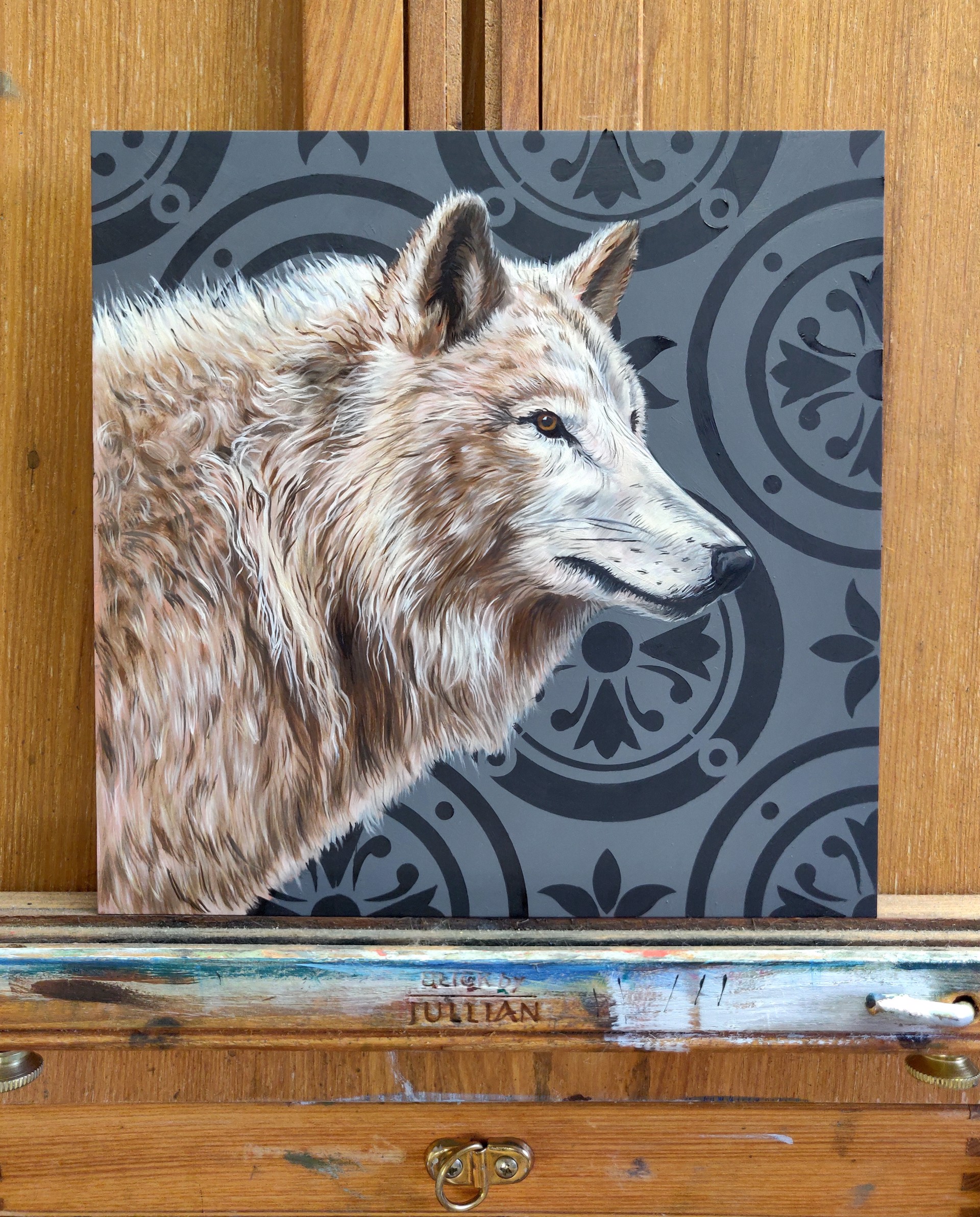 Portrait of a White Wolf by Robin Hextrum