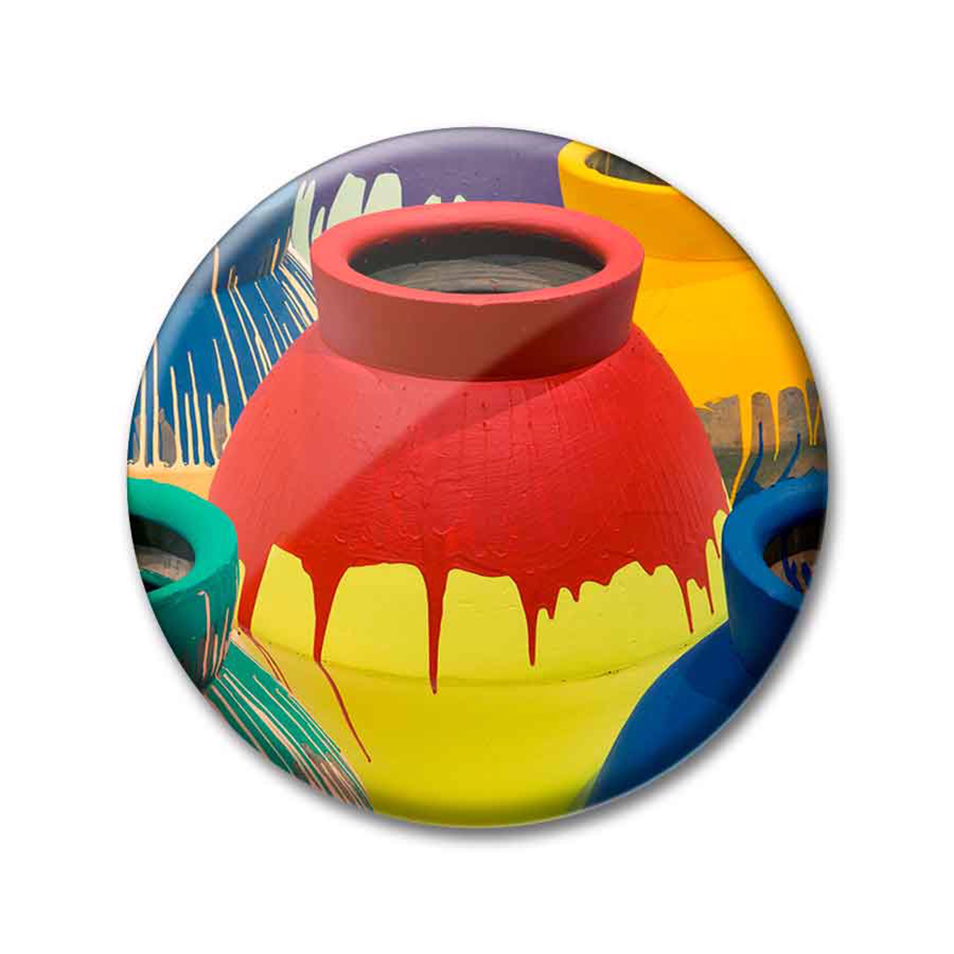 Ai Weiwei Colored Vases 2.25 inch Pin by Ai Weiwei