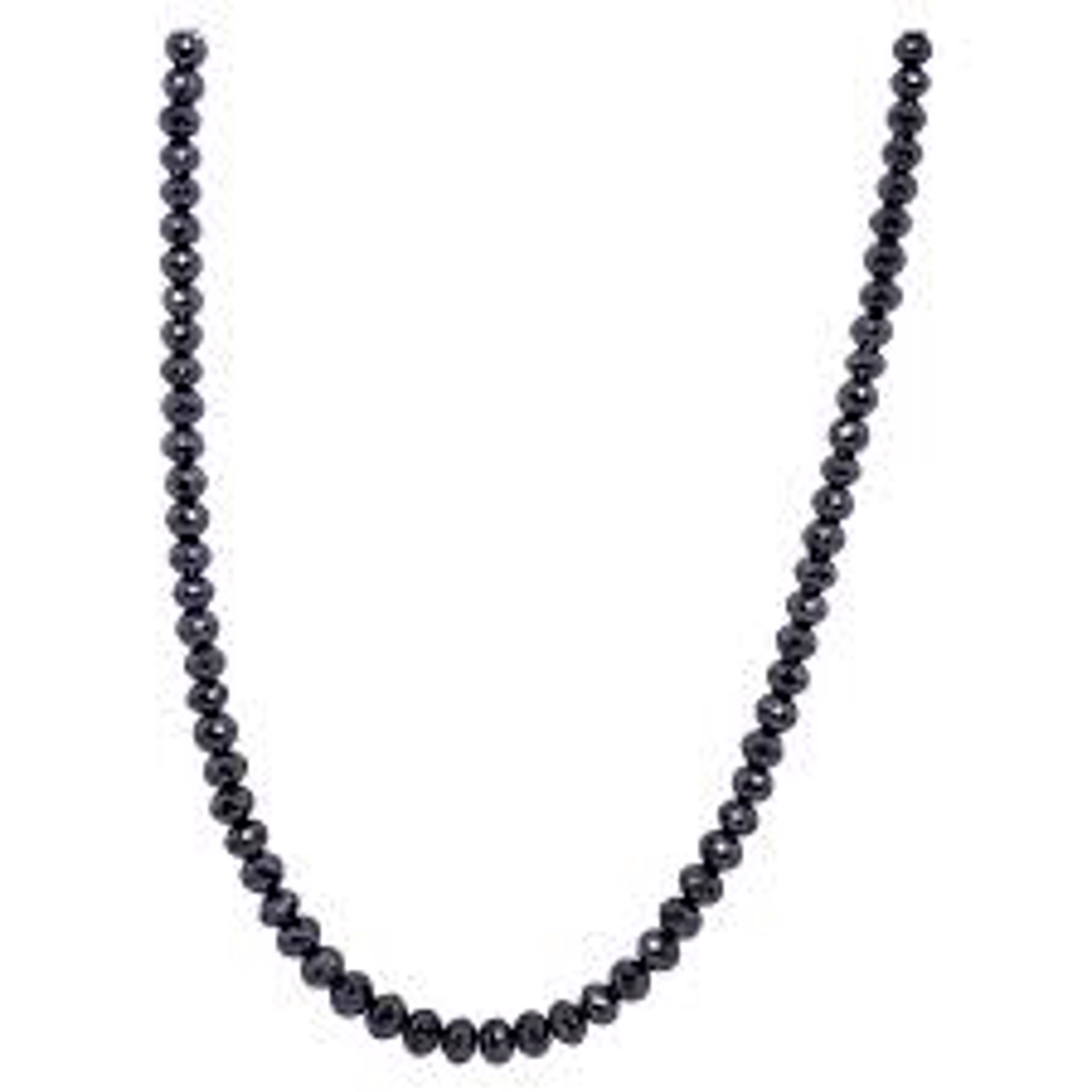 100 carat black diamond Strand with white diamond clasp by Llyn Strong