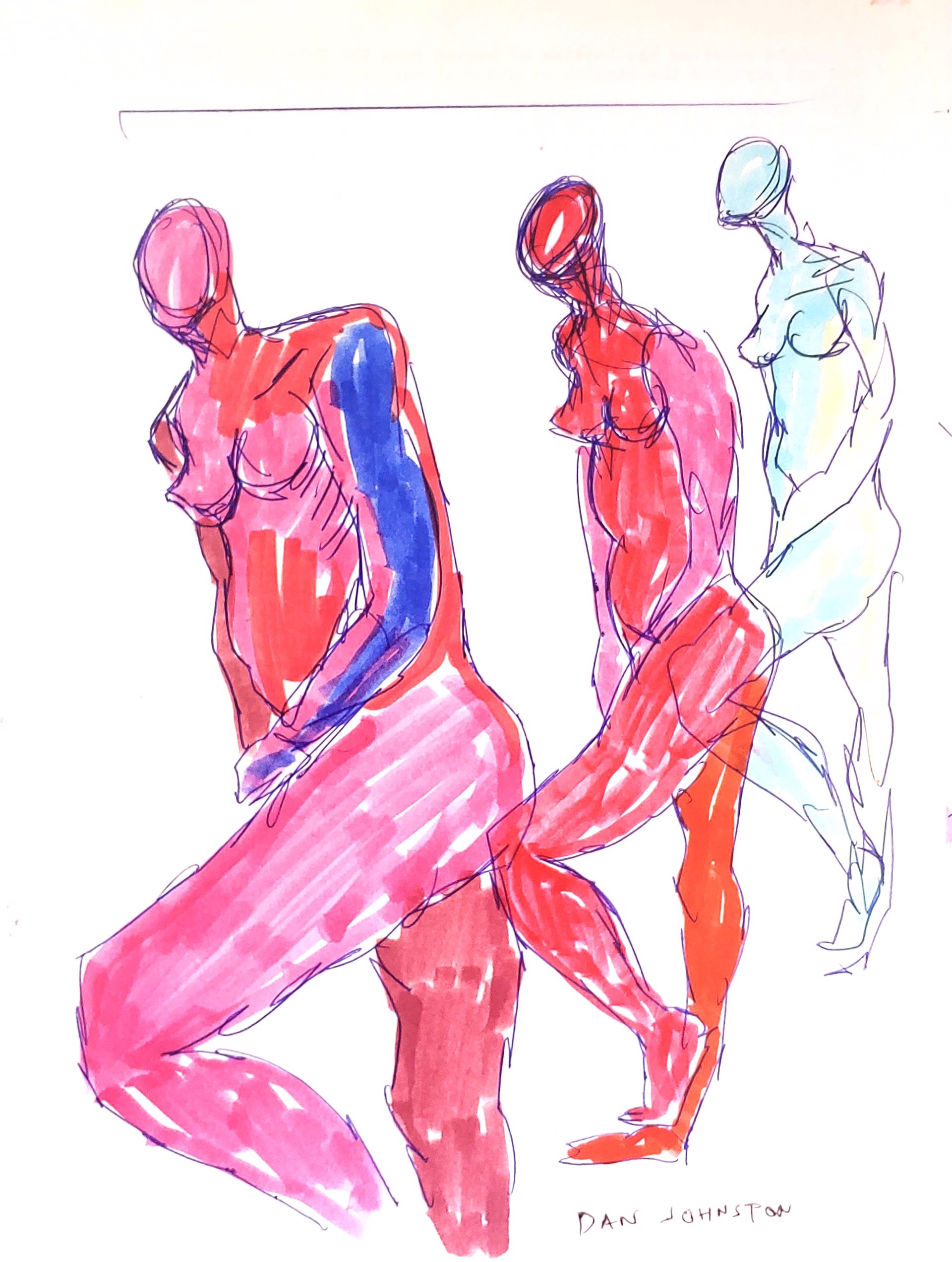Three Figures by Daniel Johnston