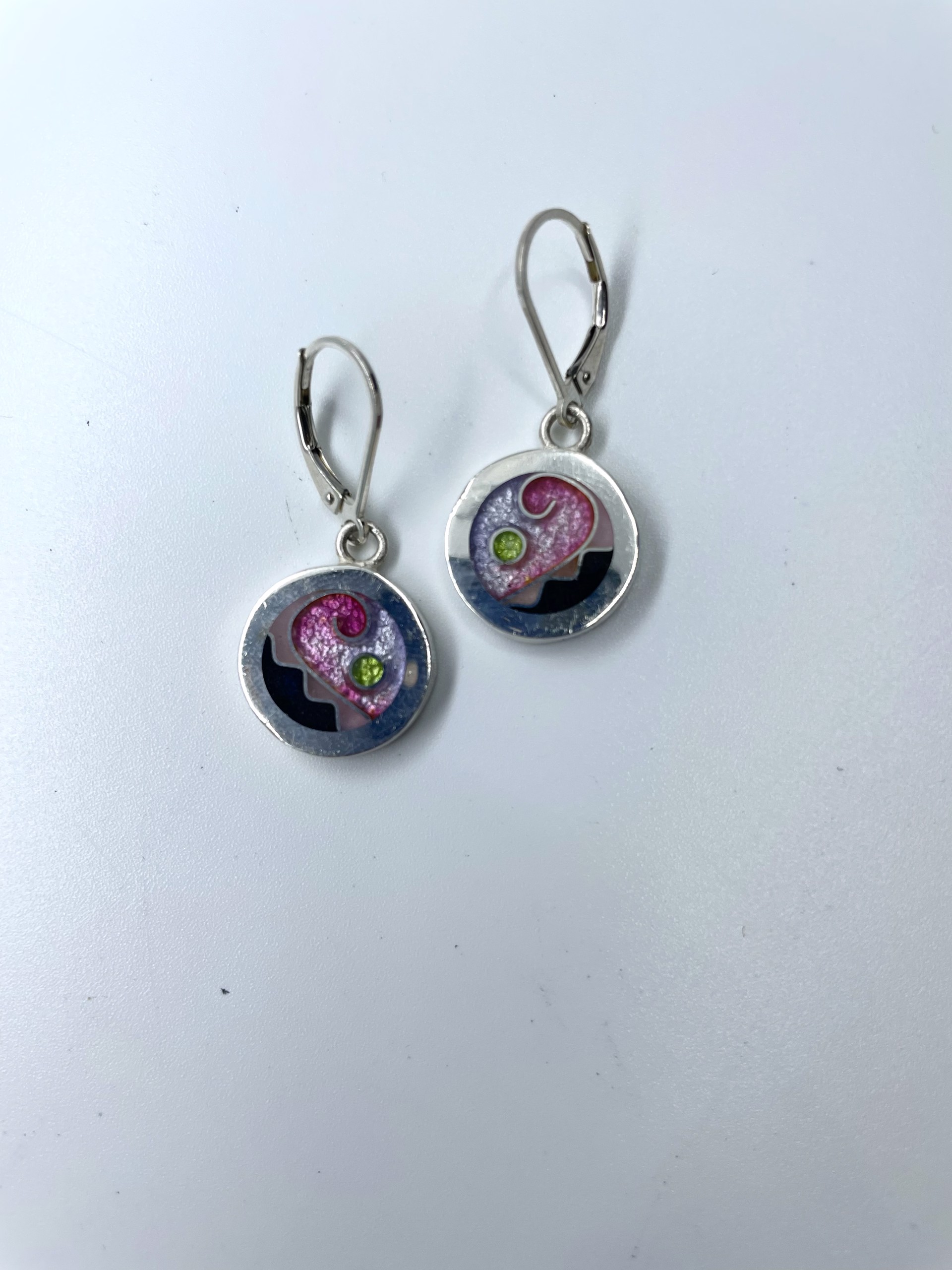 7622 Circle Hanging Earrings Cherry Blossom by Lanni