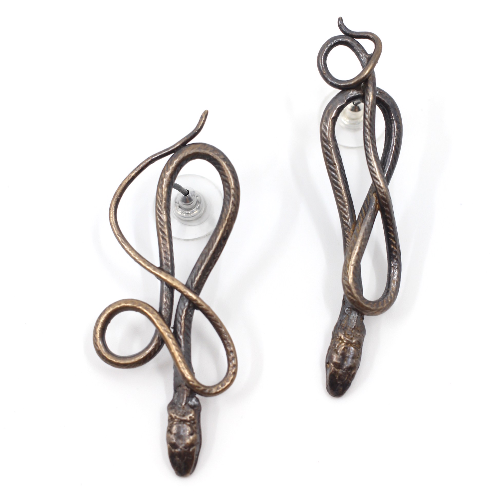 Bronze Snake Earrings by Anna Johnson