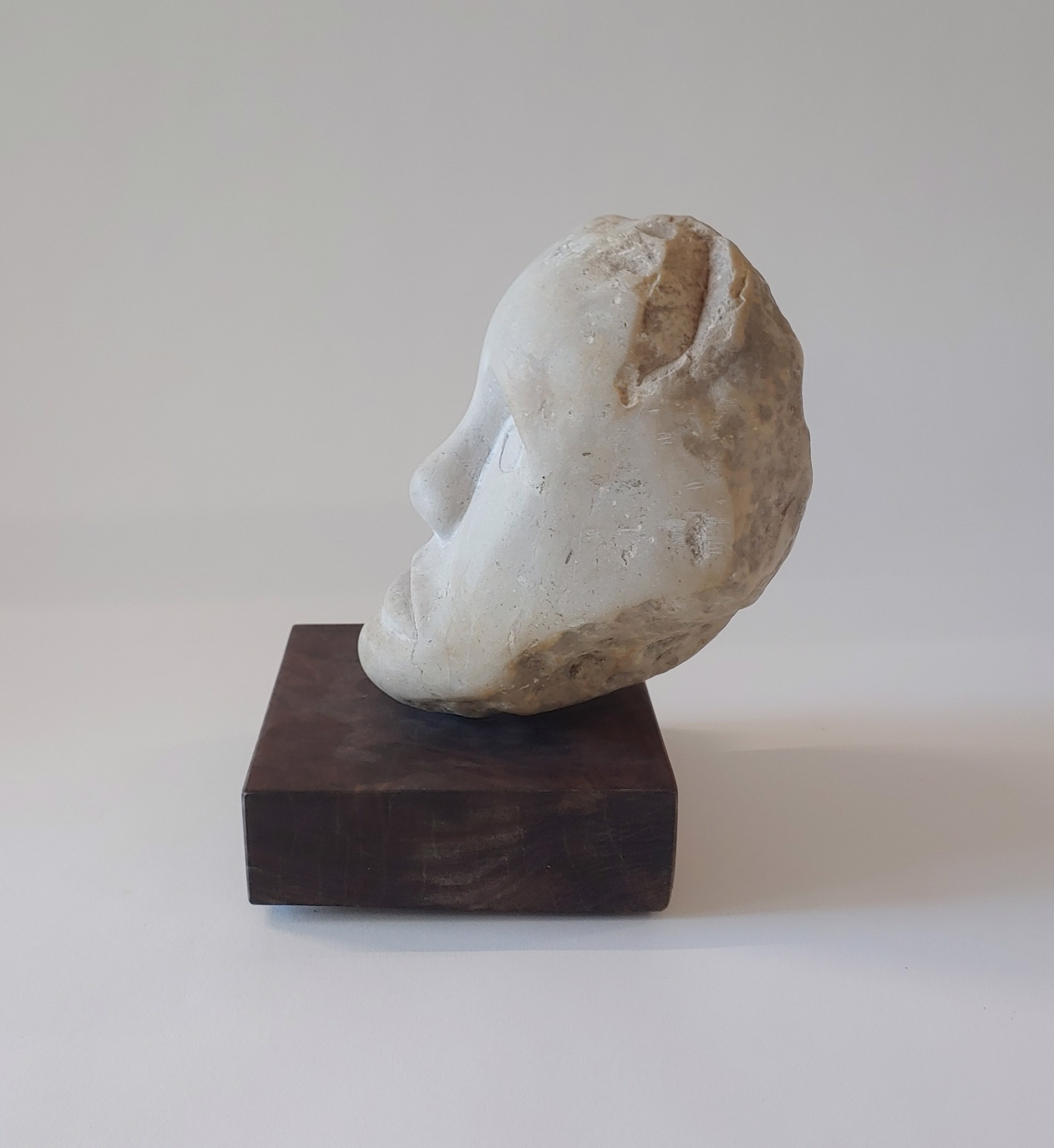 Stone Face with Stand - Stone Sculpture by David Amdur