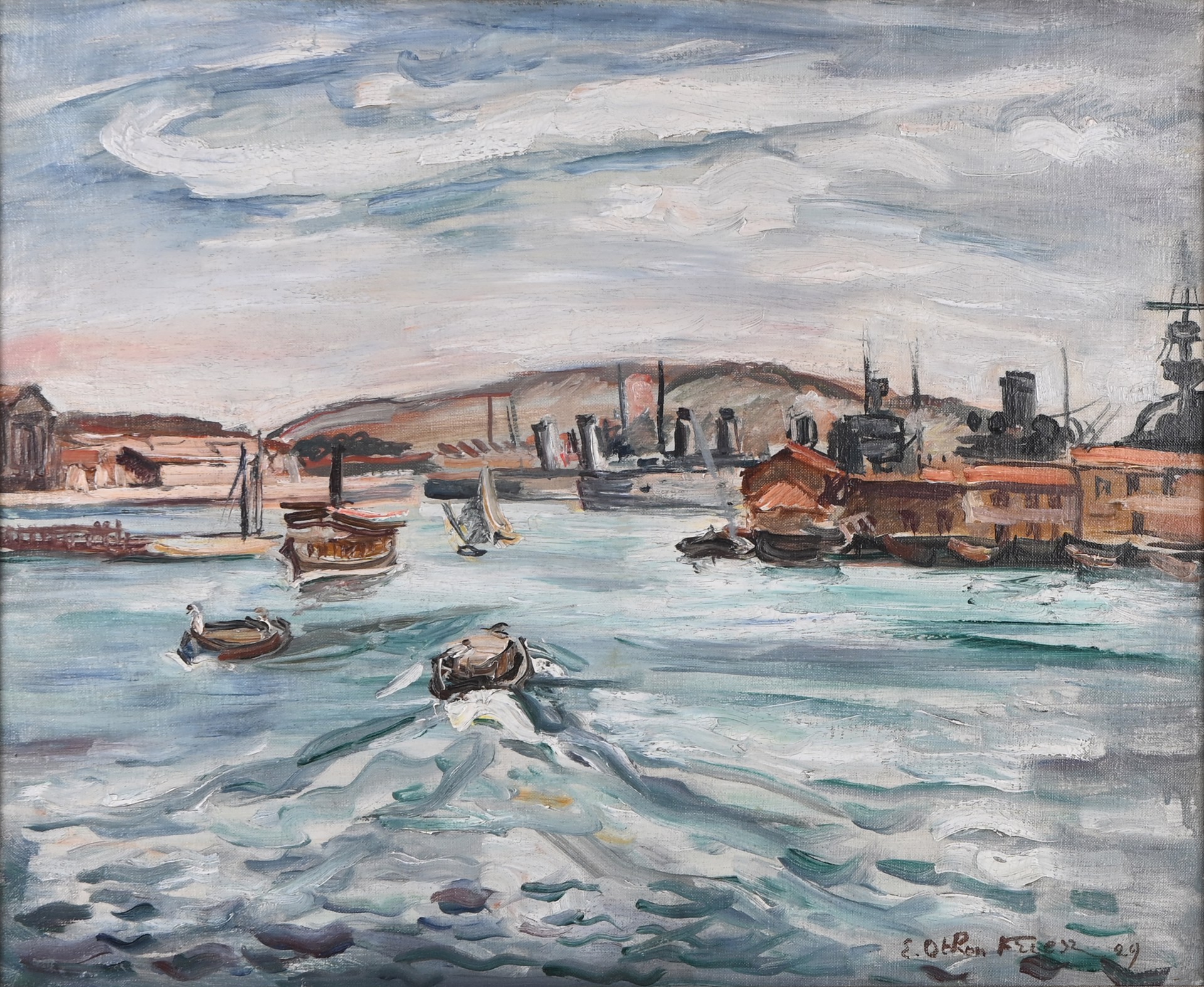 Port de Cherbourg by Achille Emile Othon Friesz