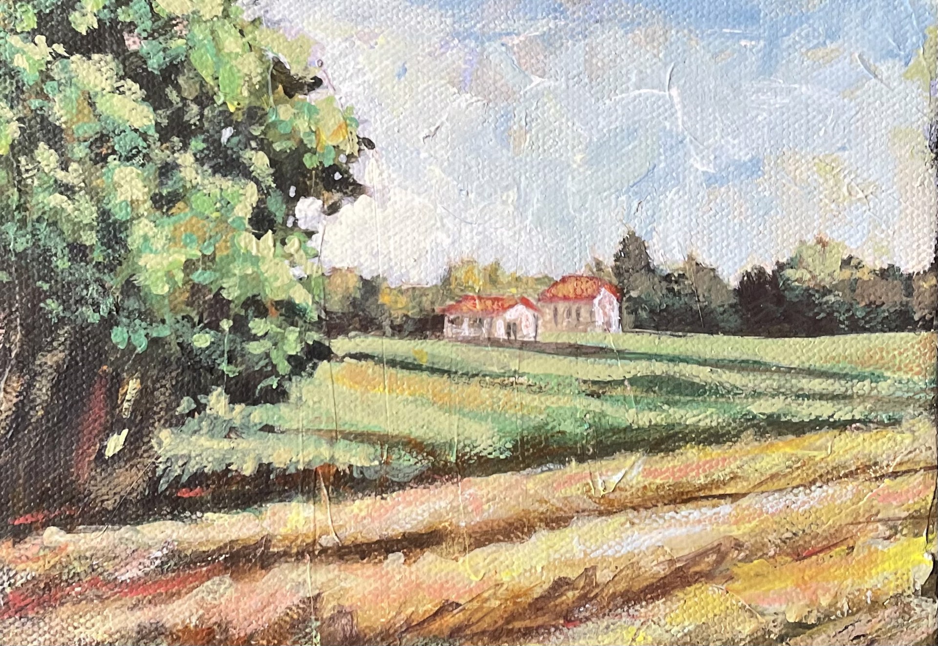 Summer Field with Homestead by Laura Surace