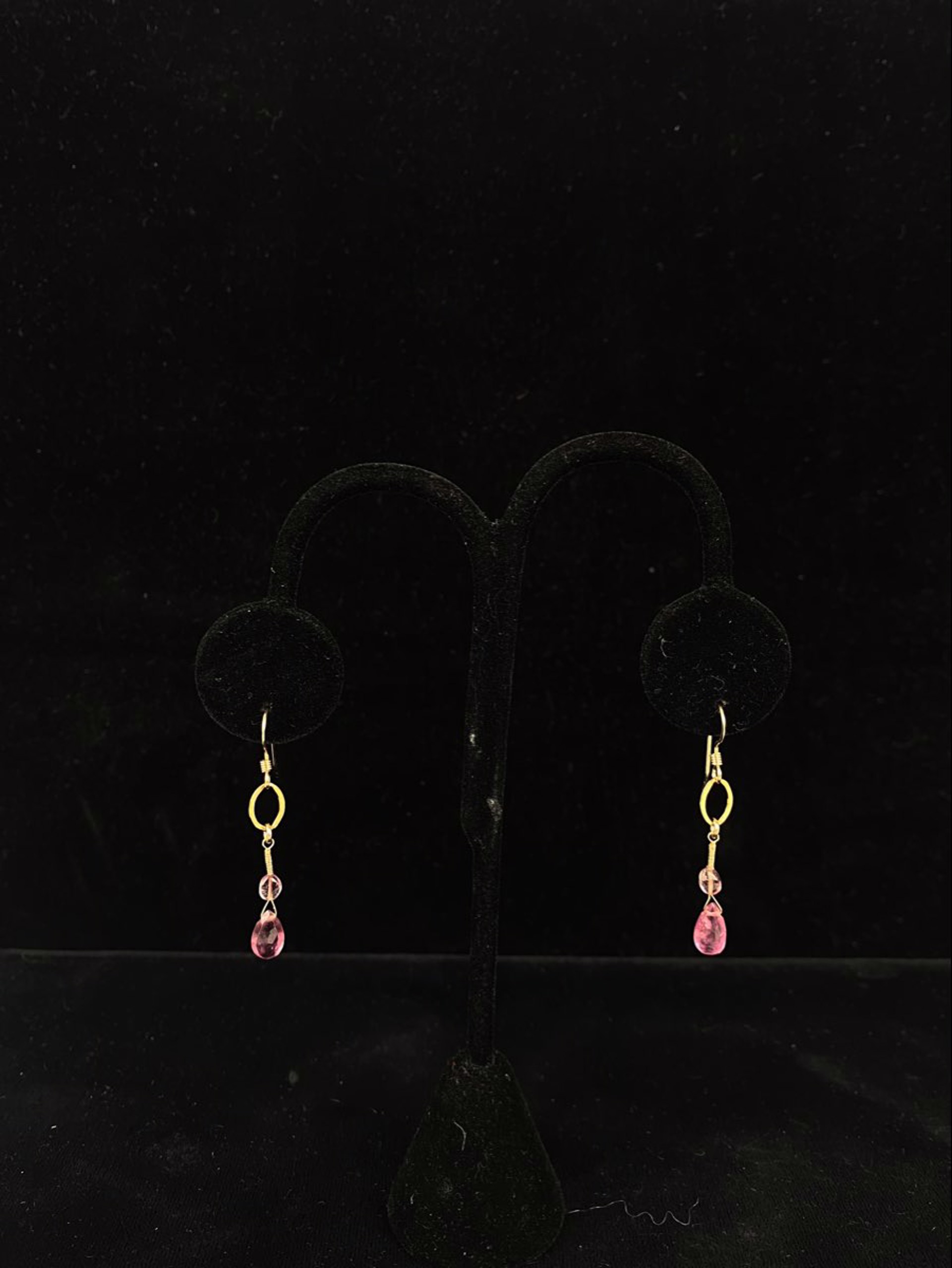 Pink Sapphire and Tourmaline 14K GF Earrings by Lisa Kelley
