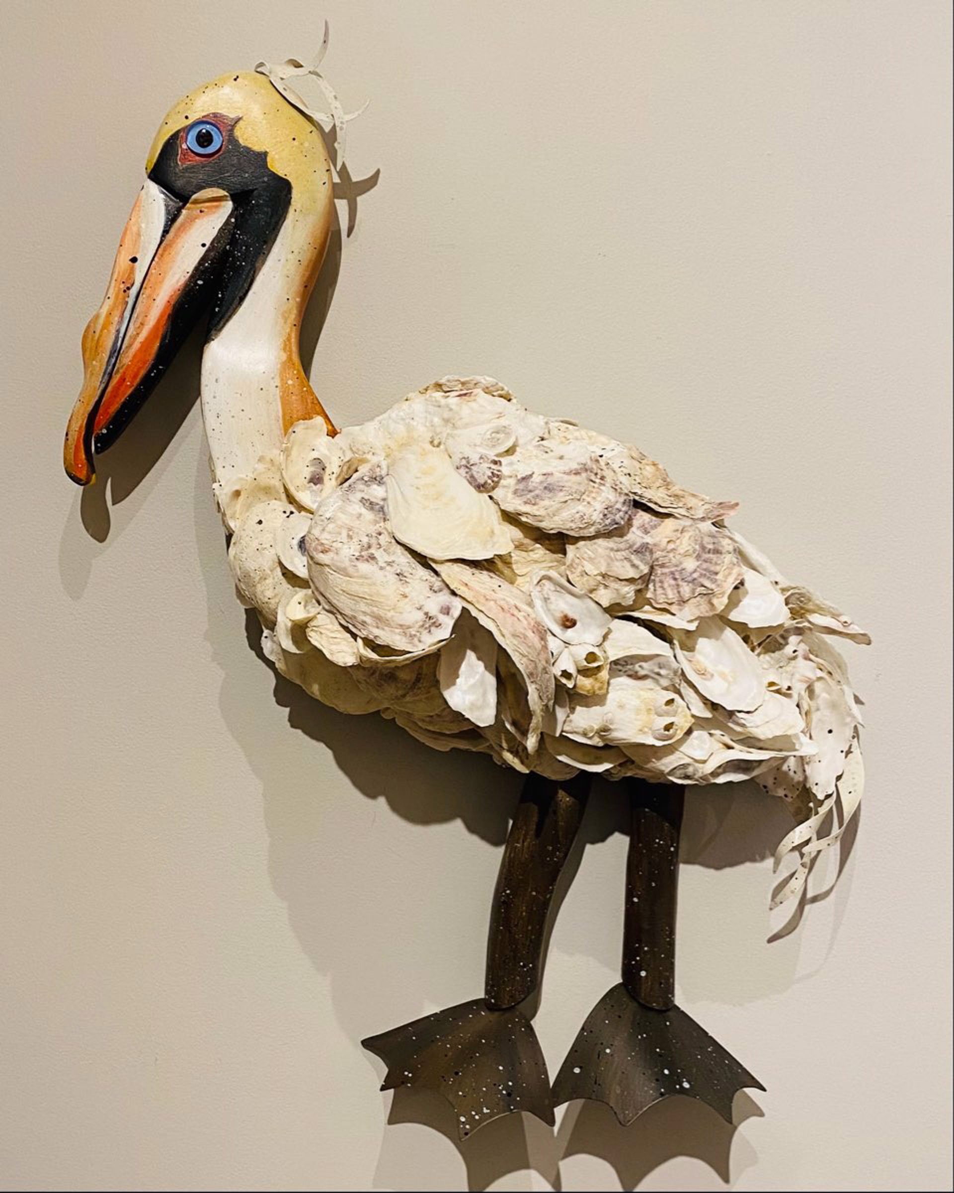 JW22-90 "Shem" Oyster Pelican by Jo Watson