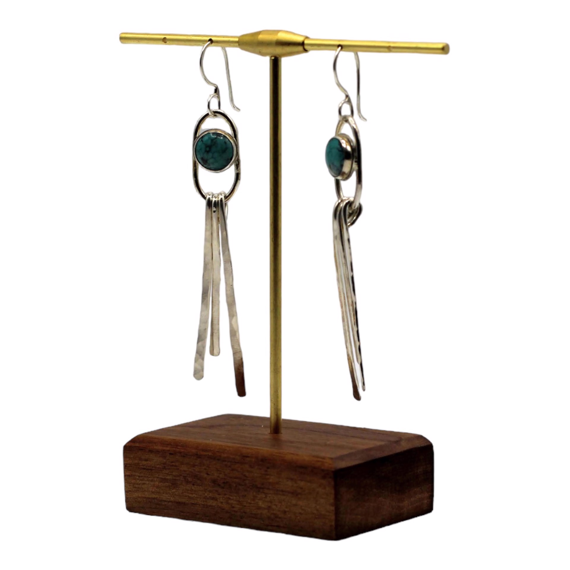 Turquoise Dot Fringe Earrings by Emily Dubrawski