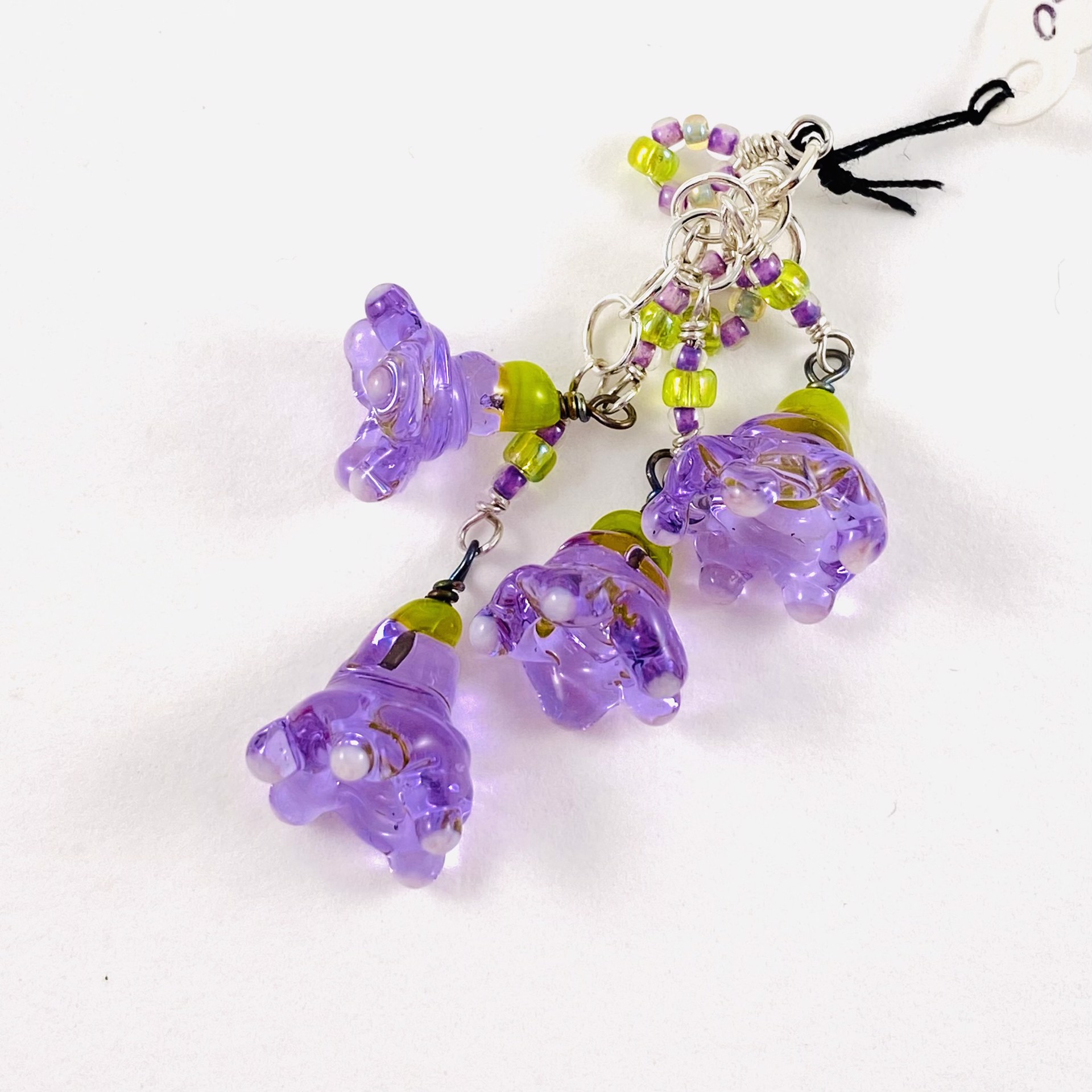 Magic Purple Flower Drop Charm LS21-34 by Linda Sacra