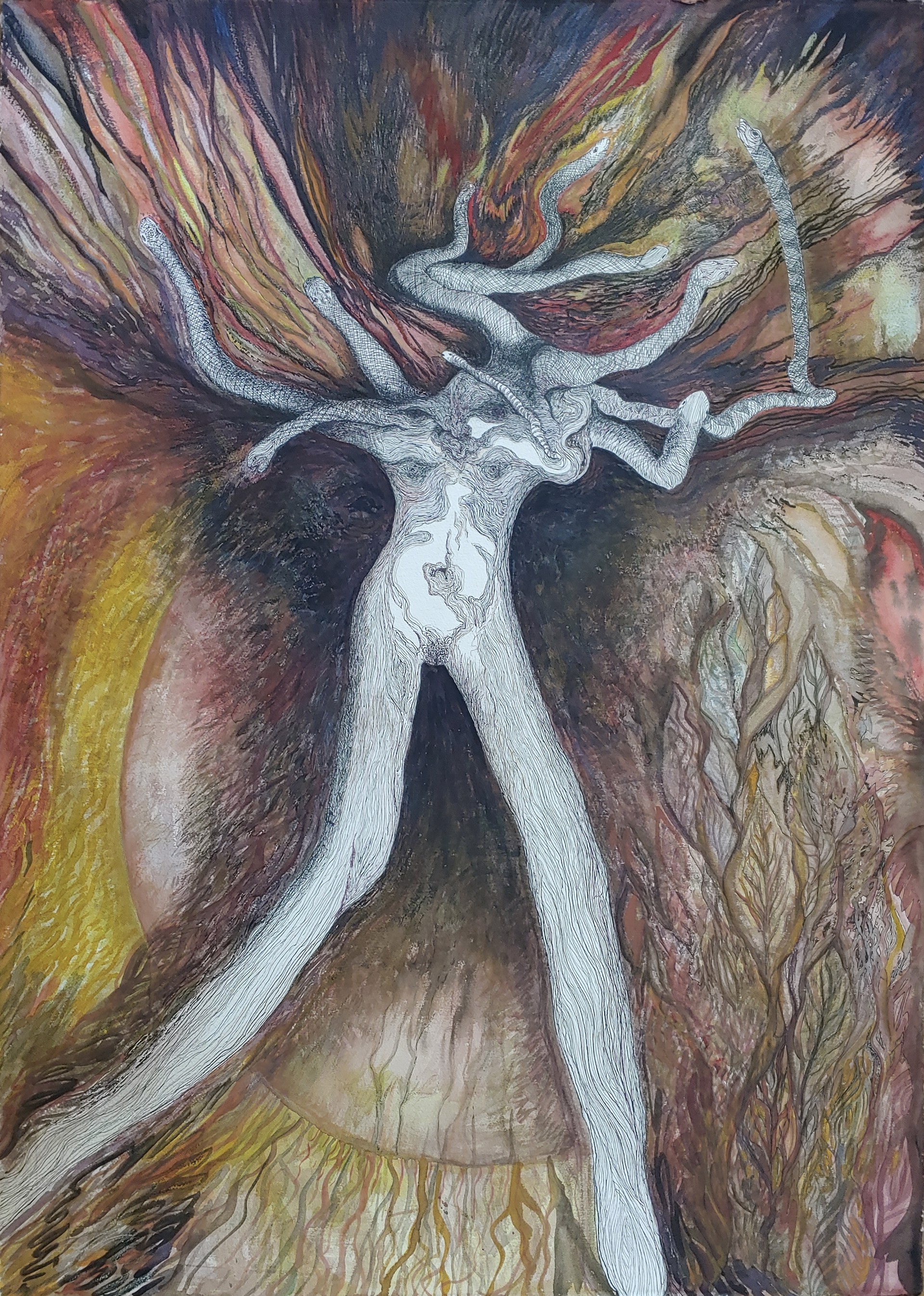 Medusa Watercolor by David Amdur