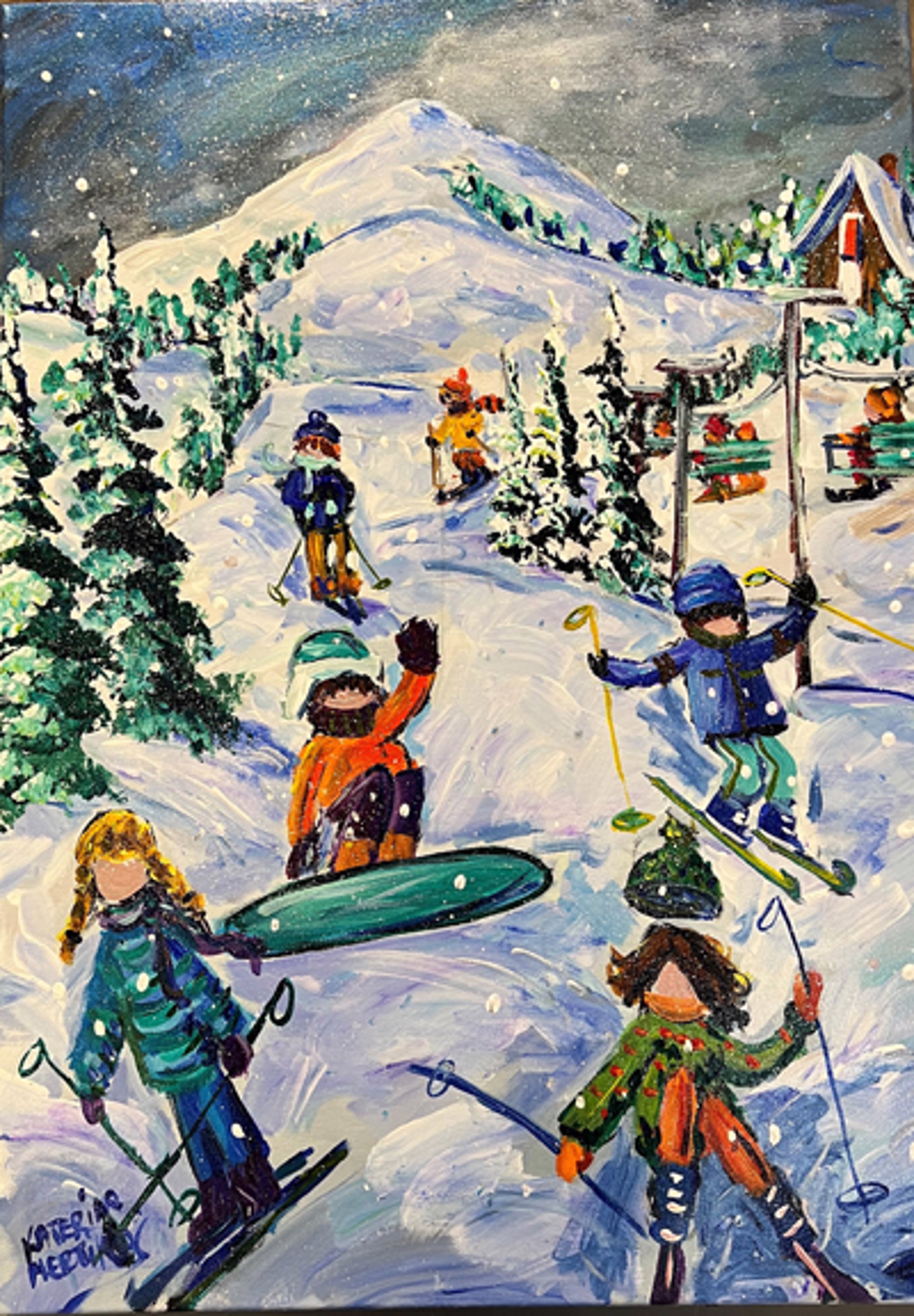 Ski Slopes (Unframed) by Katerina Mertikas