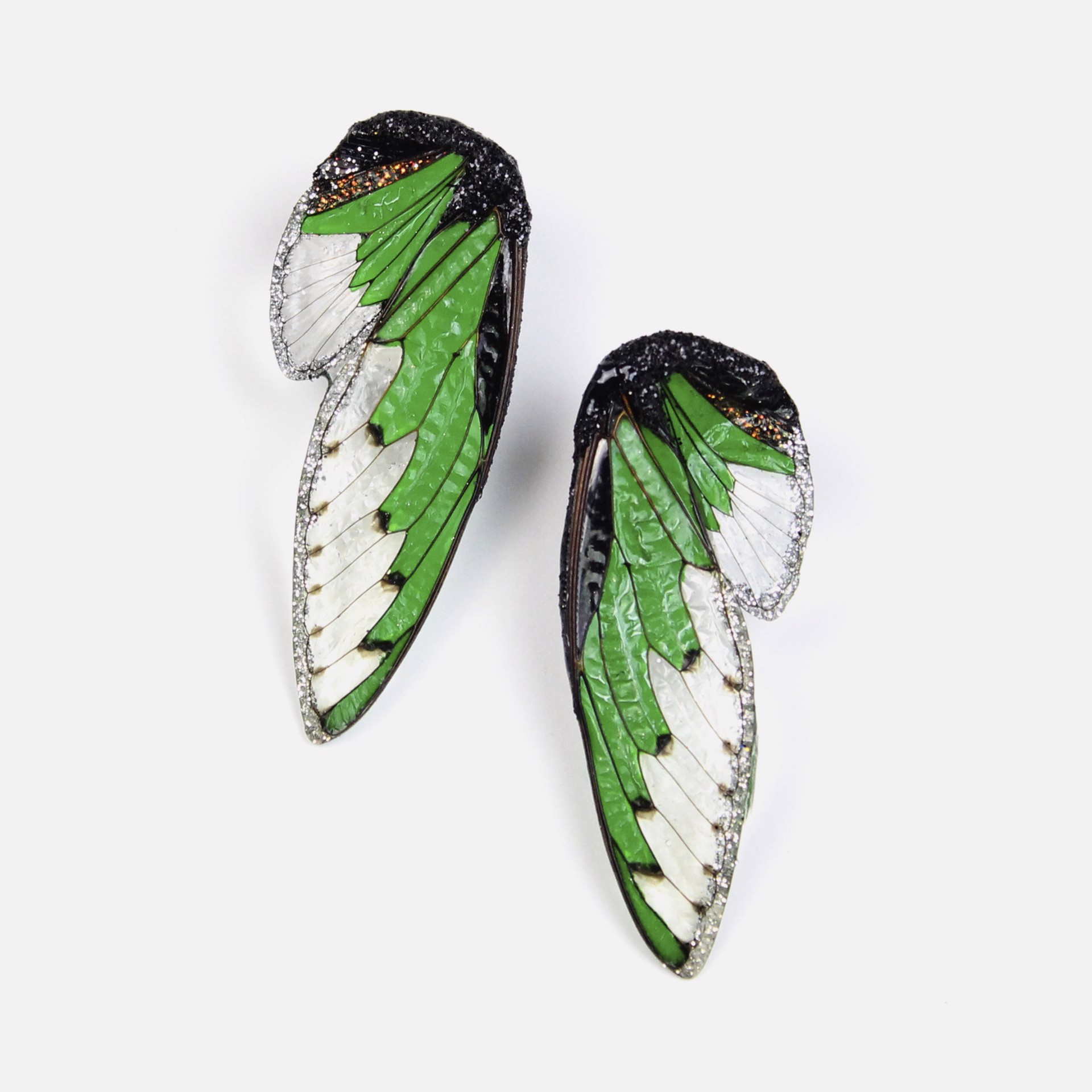 Grass Green Cicada Earrings by Märta Mattsson