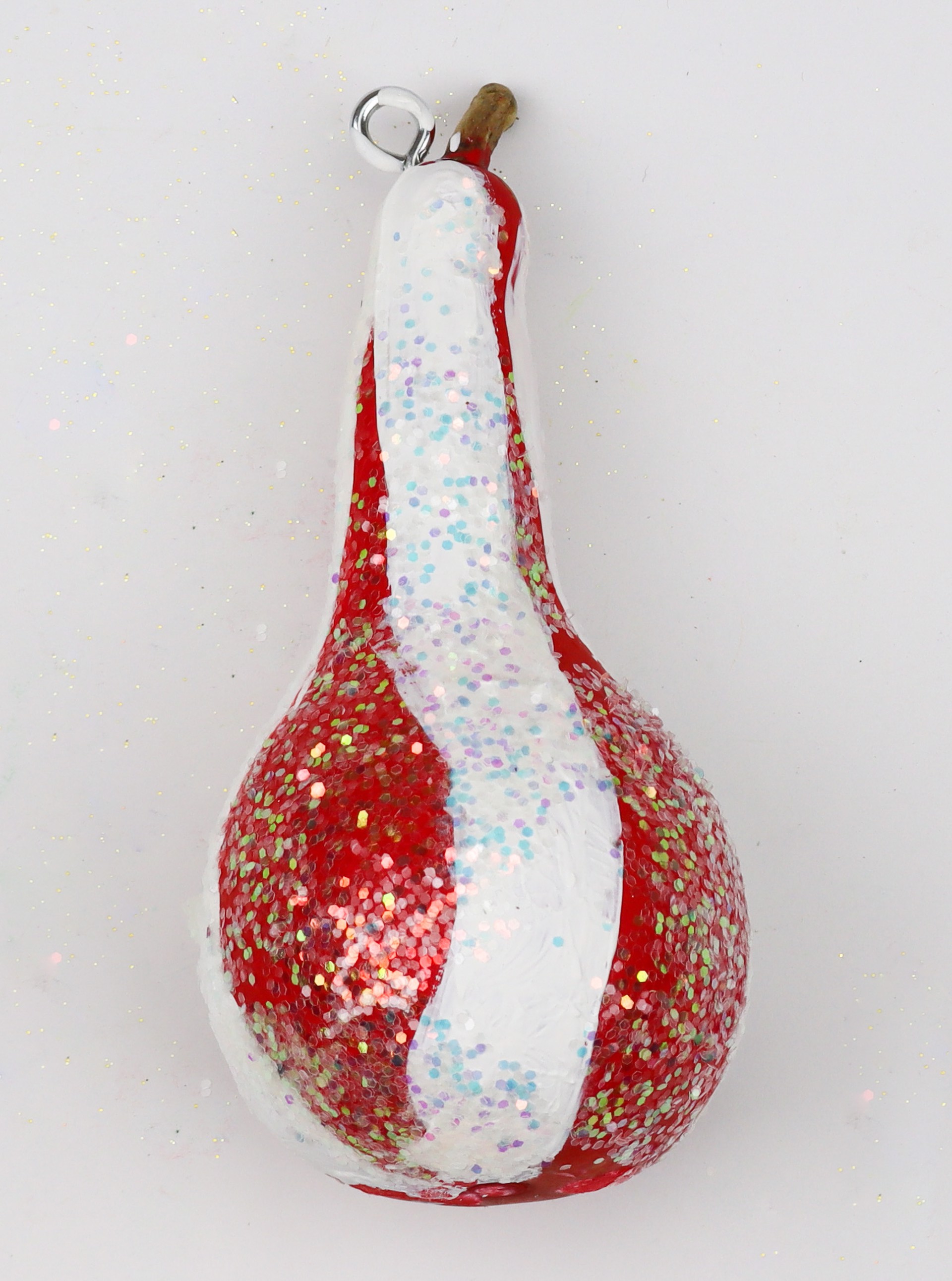 Red and White Glitter Gourd (gourd) by Chris Schallhorn