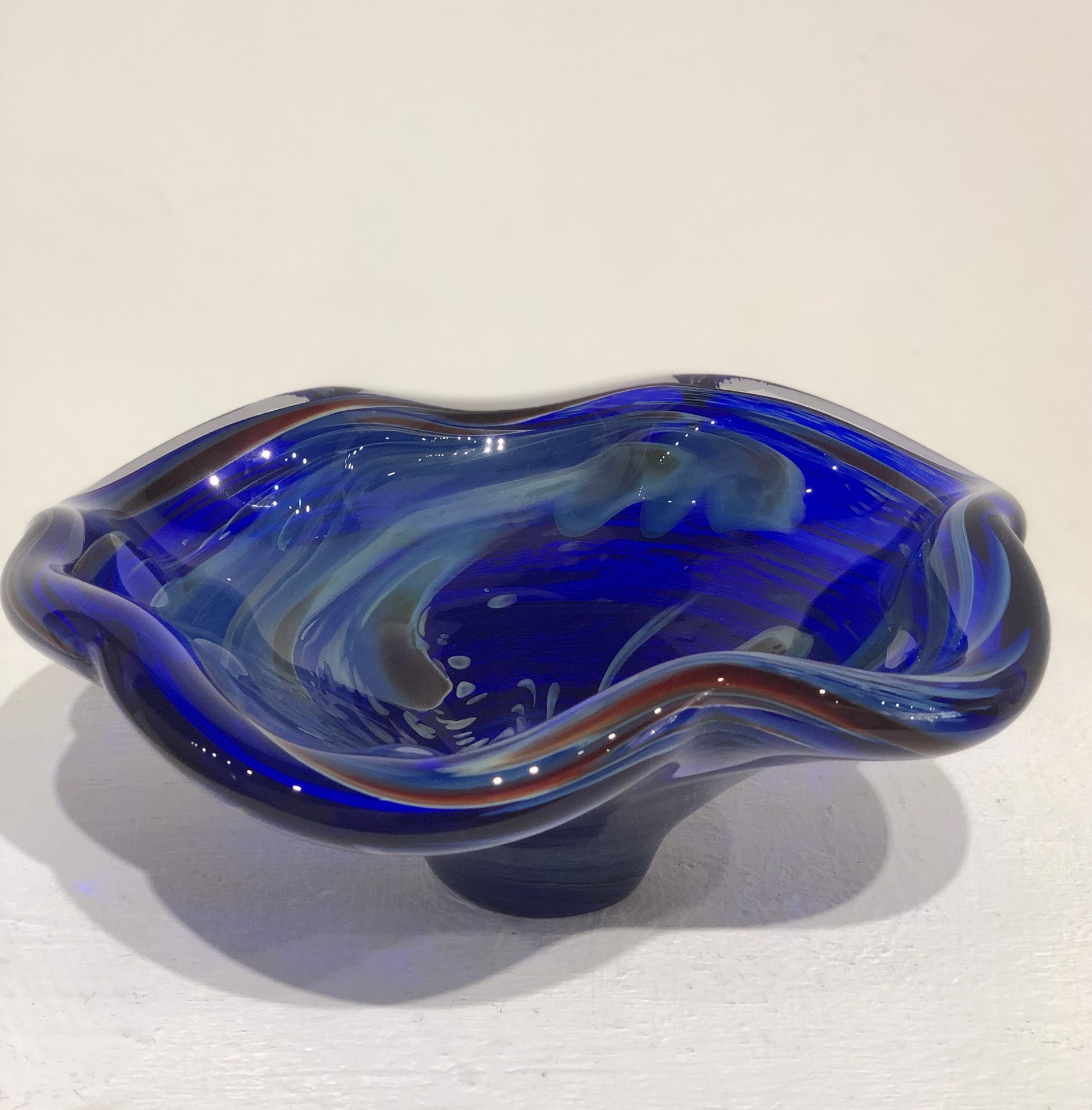 Blue Burgundy Bowl by David Goldhagen