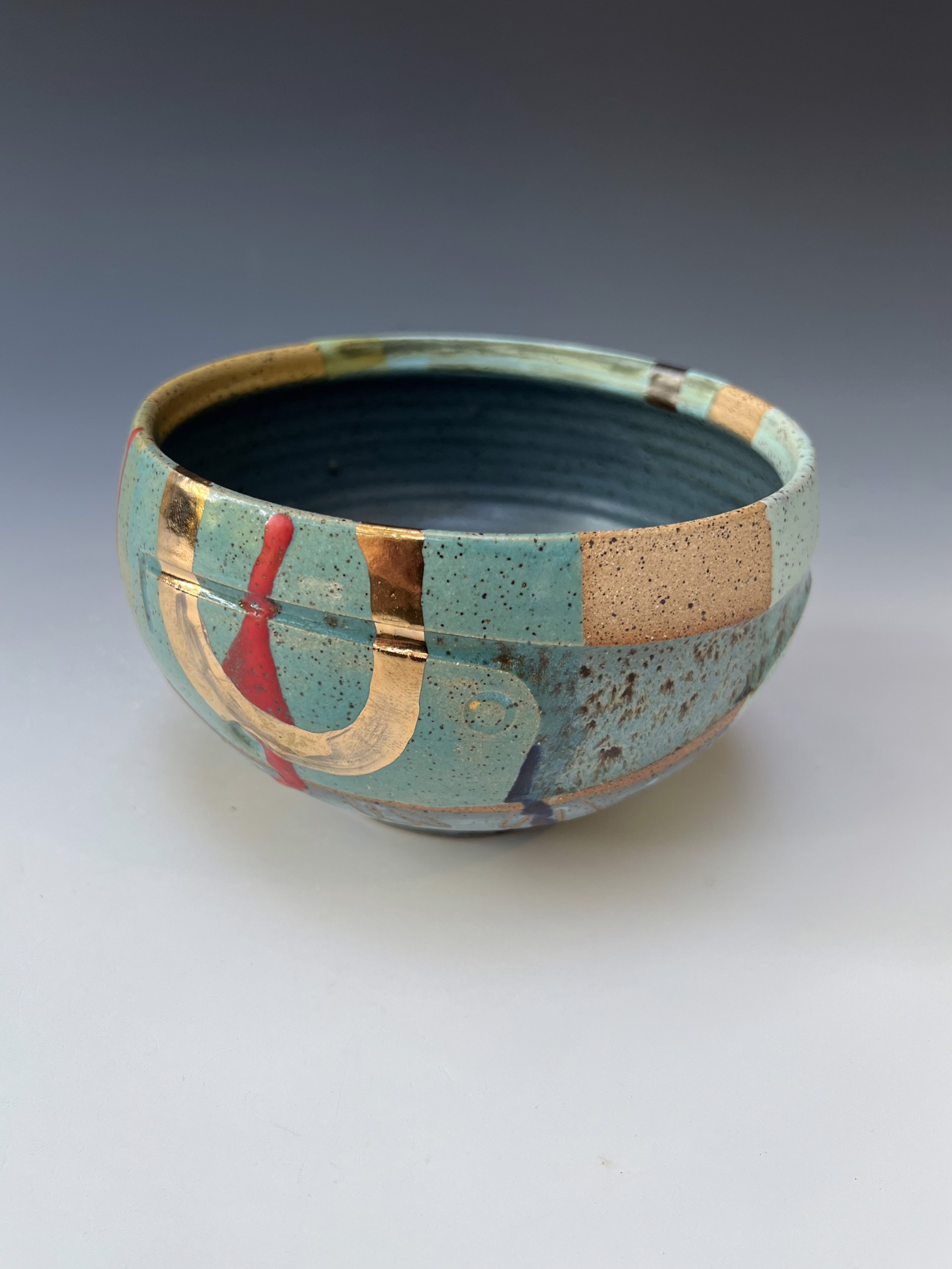 Medium Bowl with Gold Ring by Steve Kelly