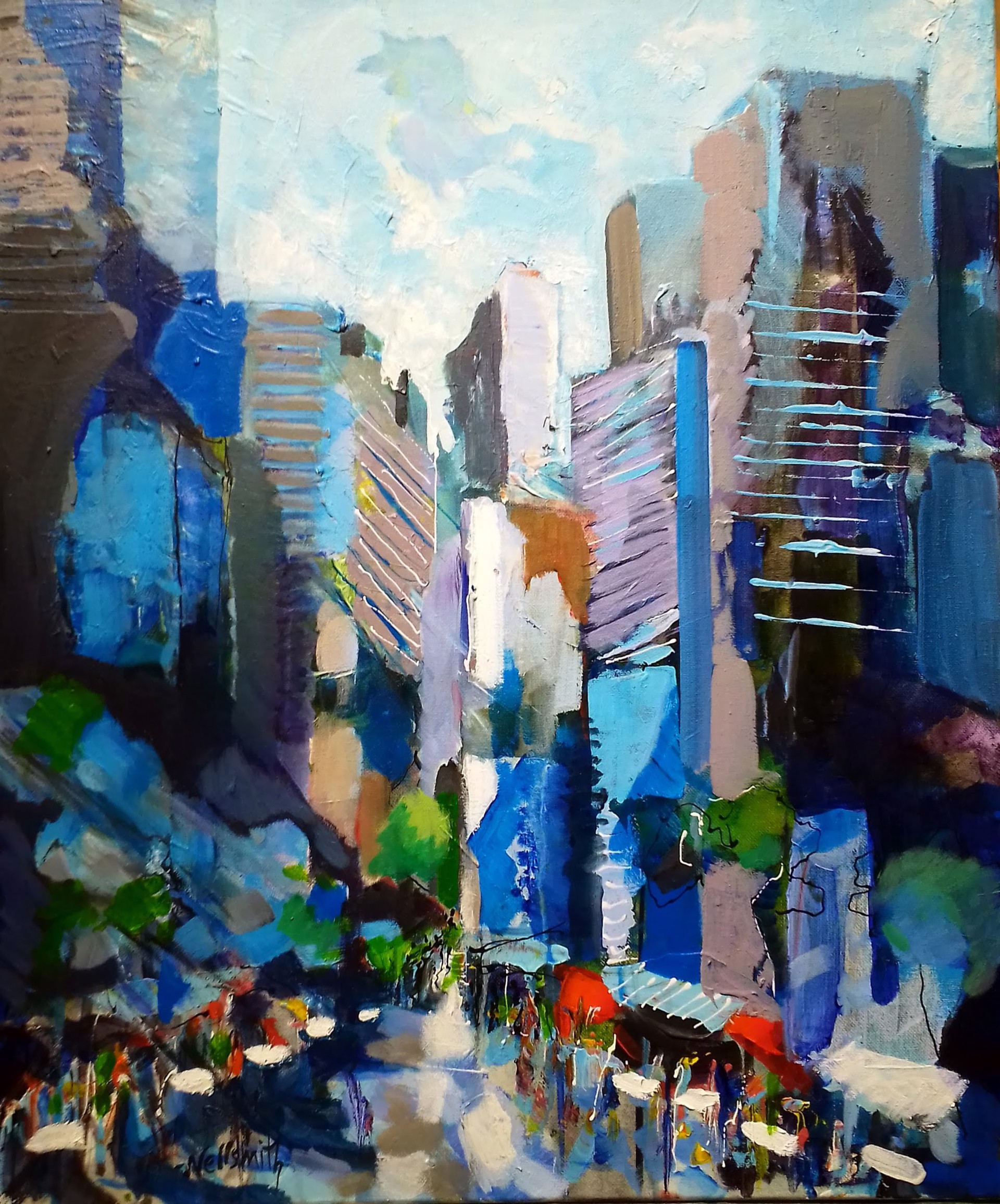 Blue Cityscape by Bruce Nellsmith