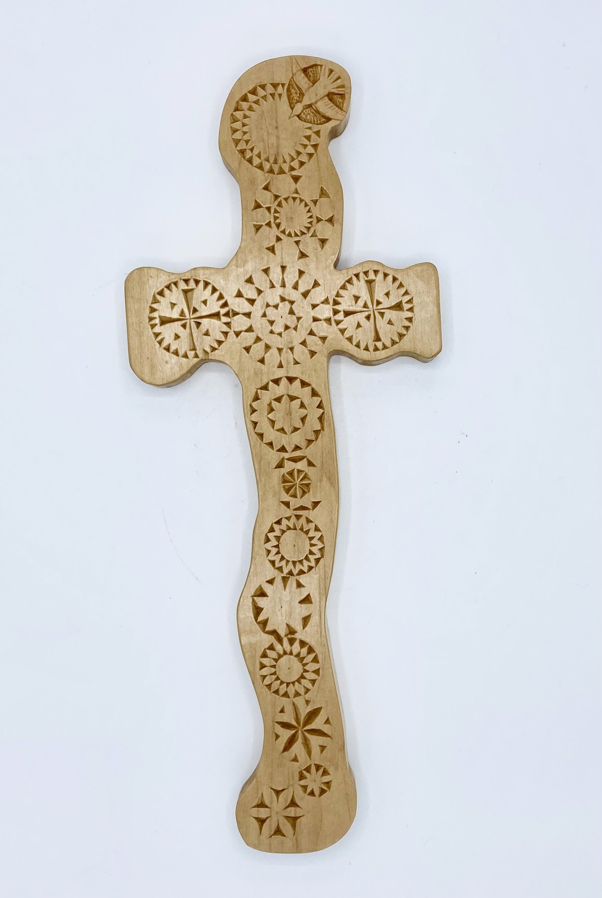 63 Basswood Chip Cross by Jeanne Mahan