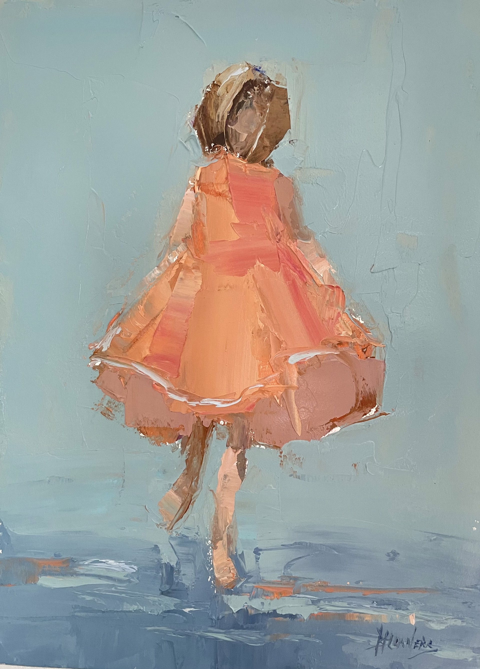 Her Coral Dress- ON HOLD by Barbara Flowers