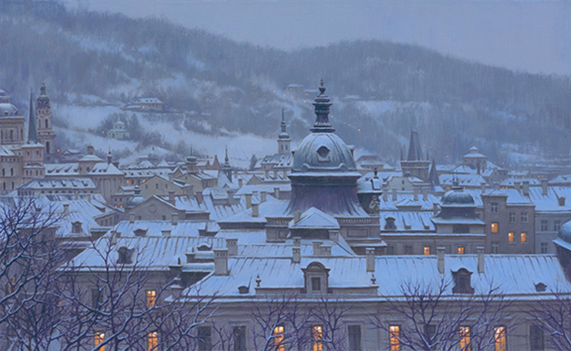 Snowfall Over Prague by Alexei Butirskiy