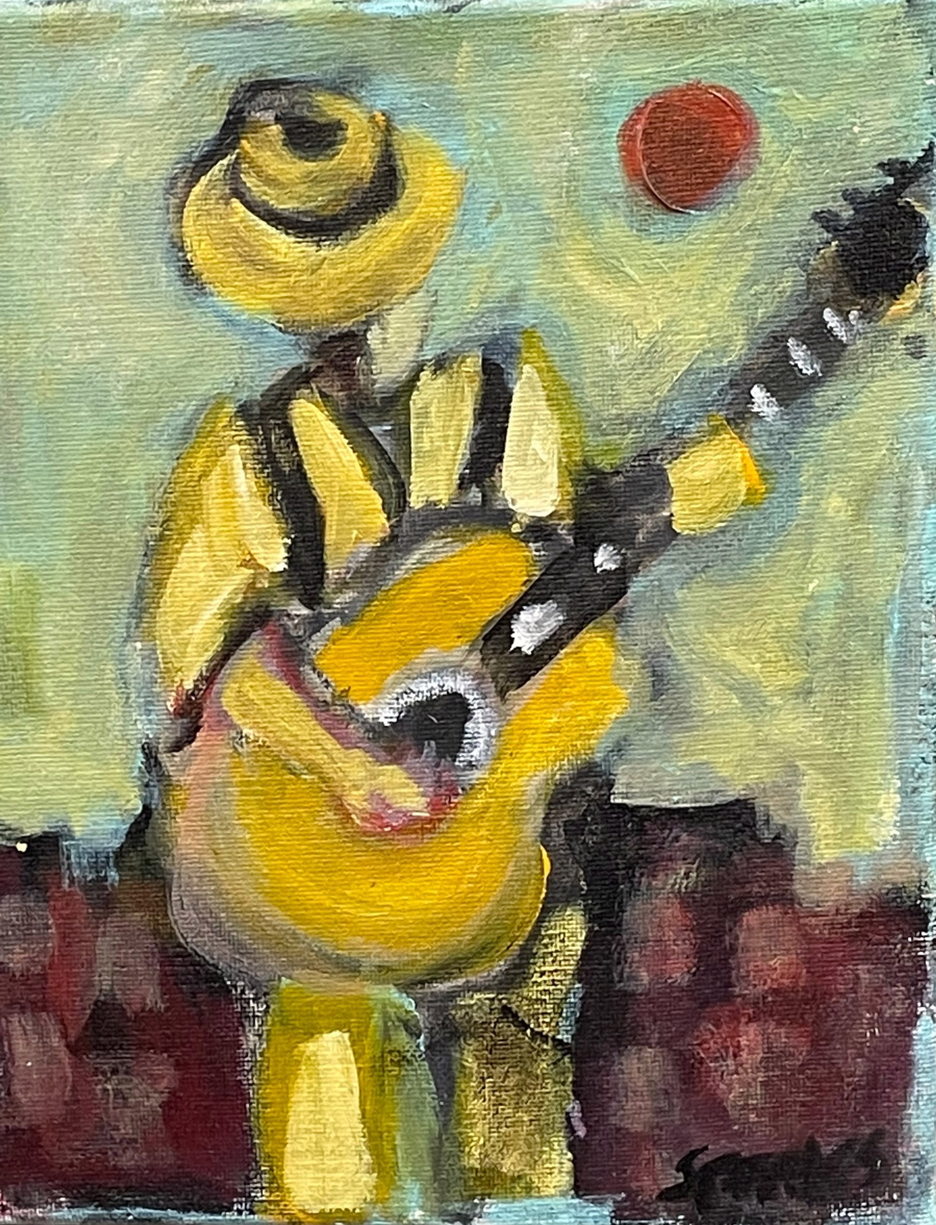 Yellow Guitar Player by Cliff Speaks
