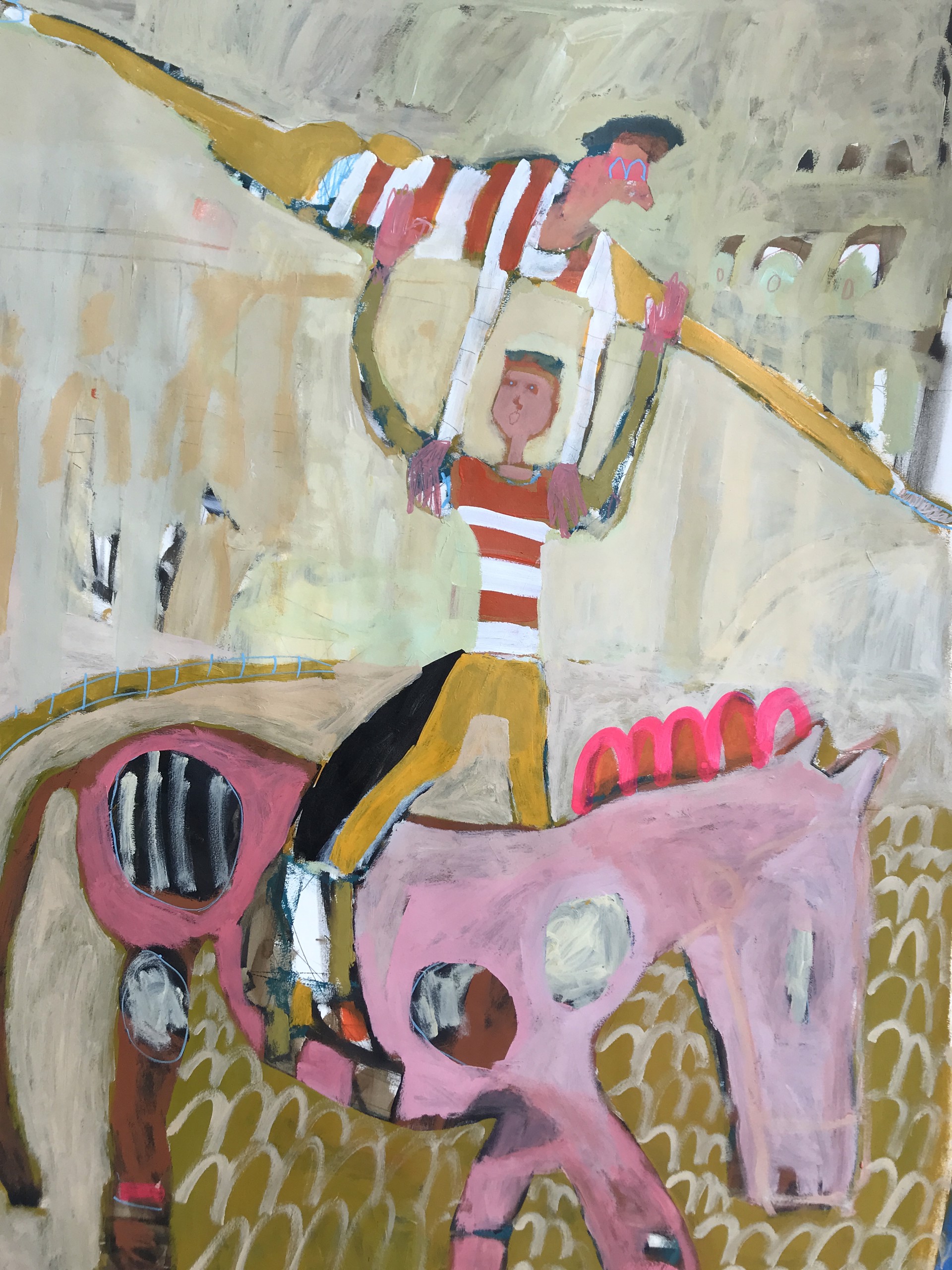 Pas-de-Deux on Pink Horse by Rachael Van Dyke