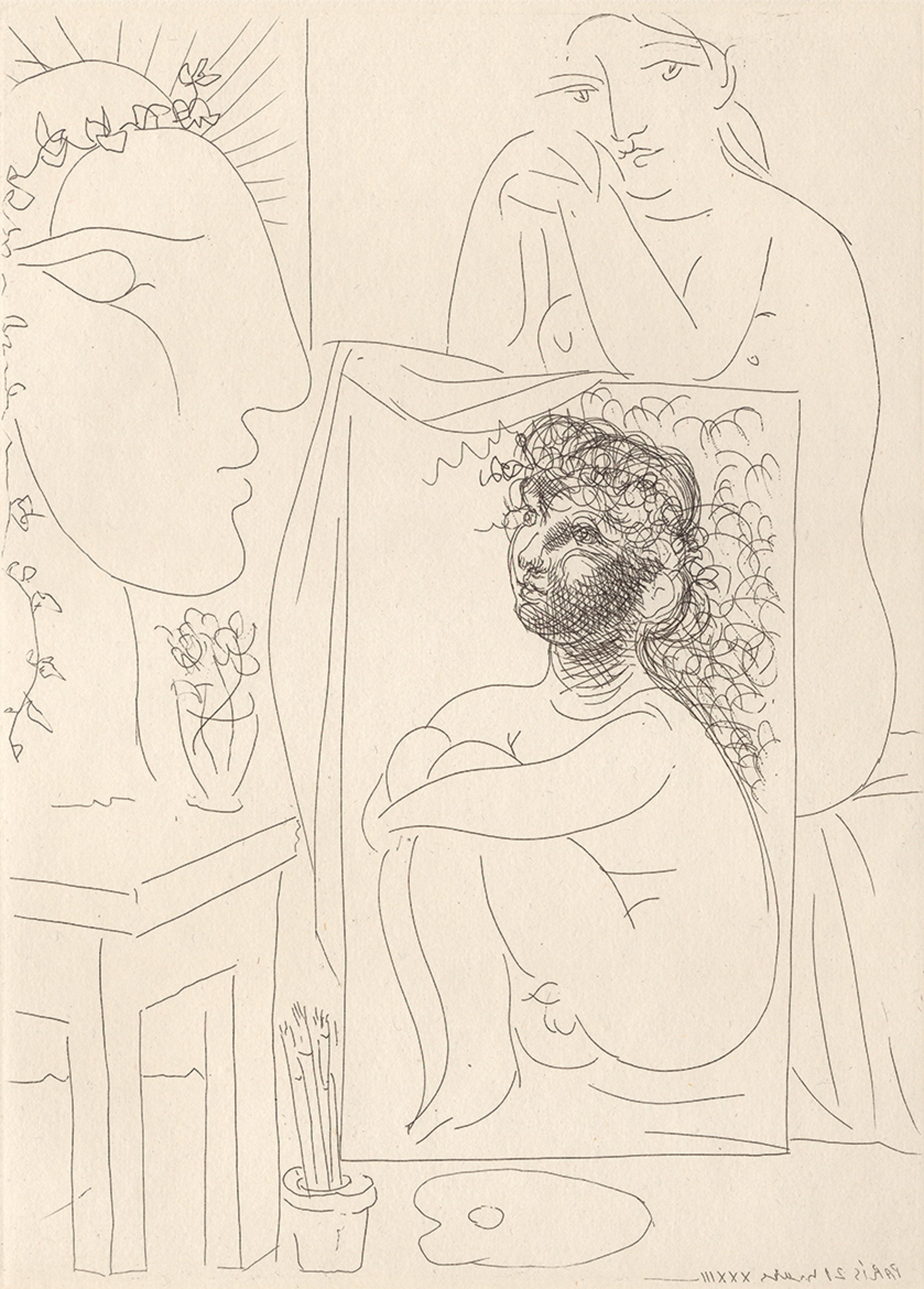 Mod�le, Tableau et Sculpture (S.V. 43,B0151) by Pablo Picasso
