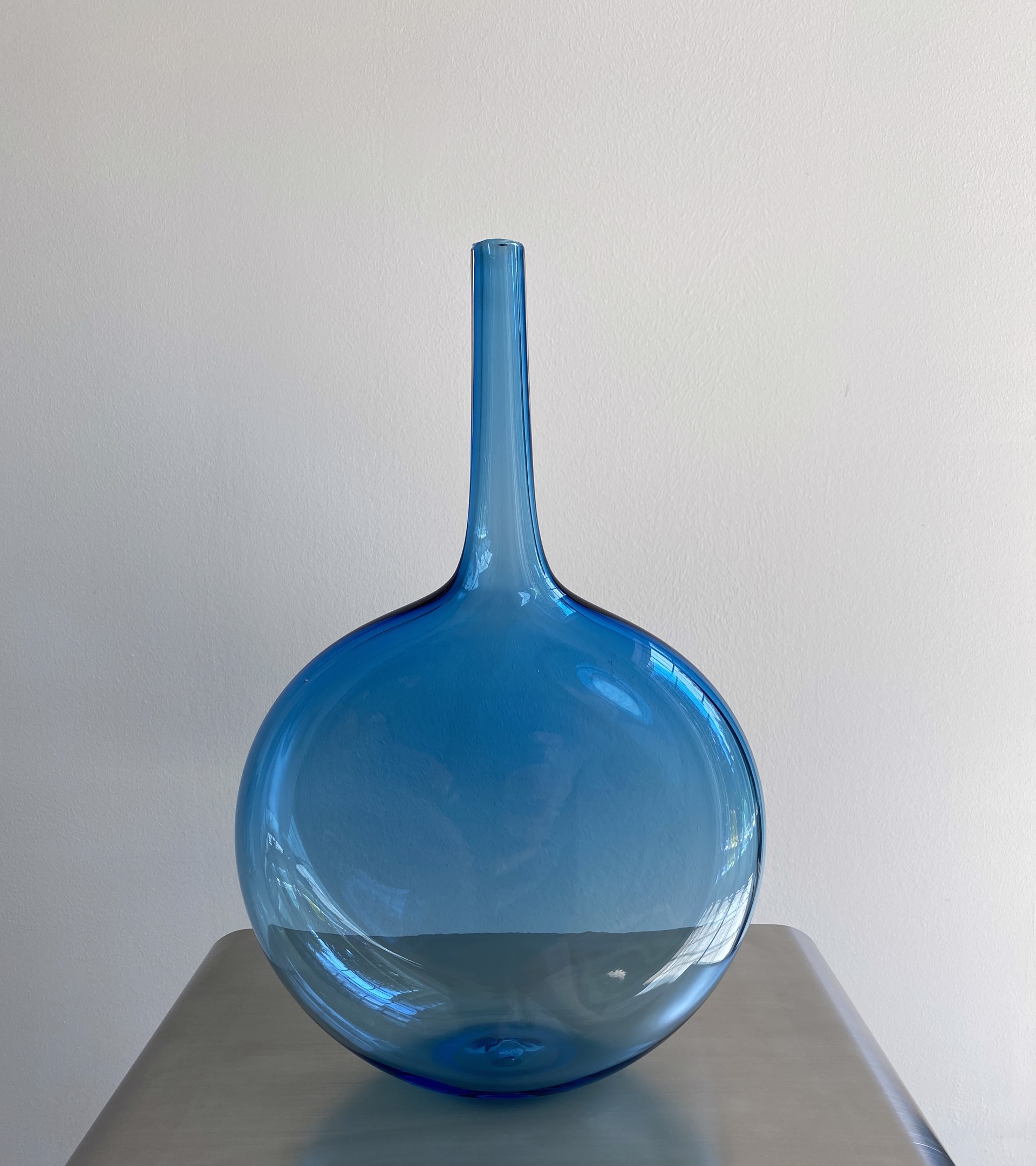 Light Blue Large Lecca Lecca Flat Bottle by John Geci