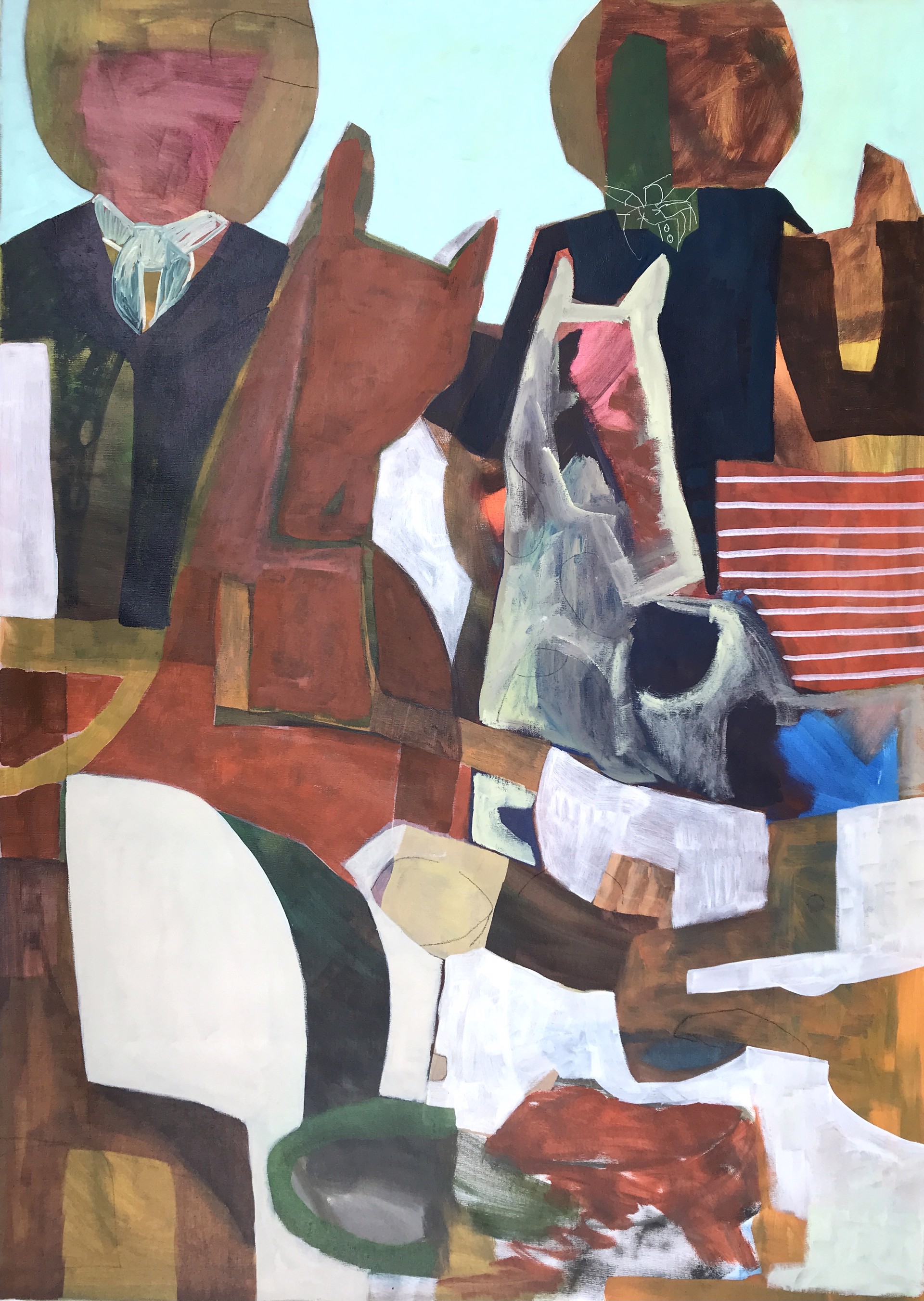 Gauchos con caballos y mantas de lana by Rachael Van Dyke