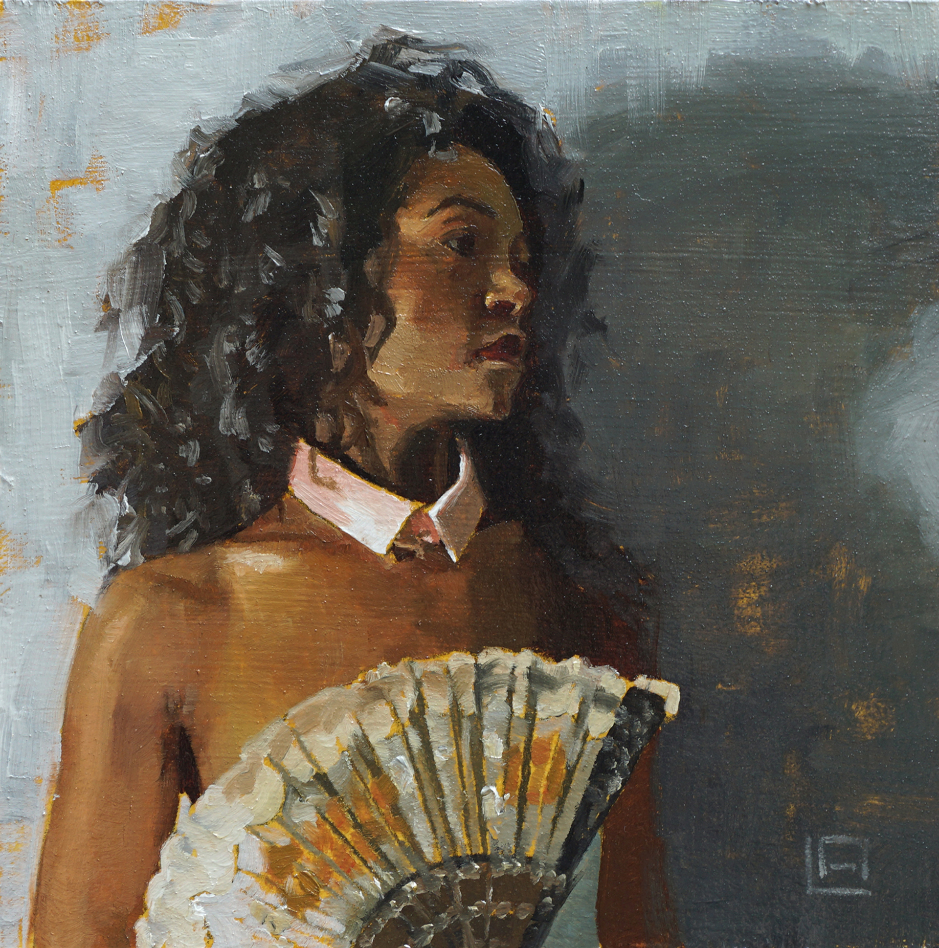 Lady with Fan by Linda Adair