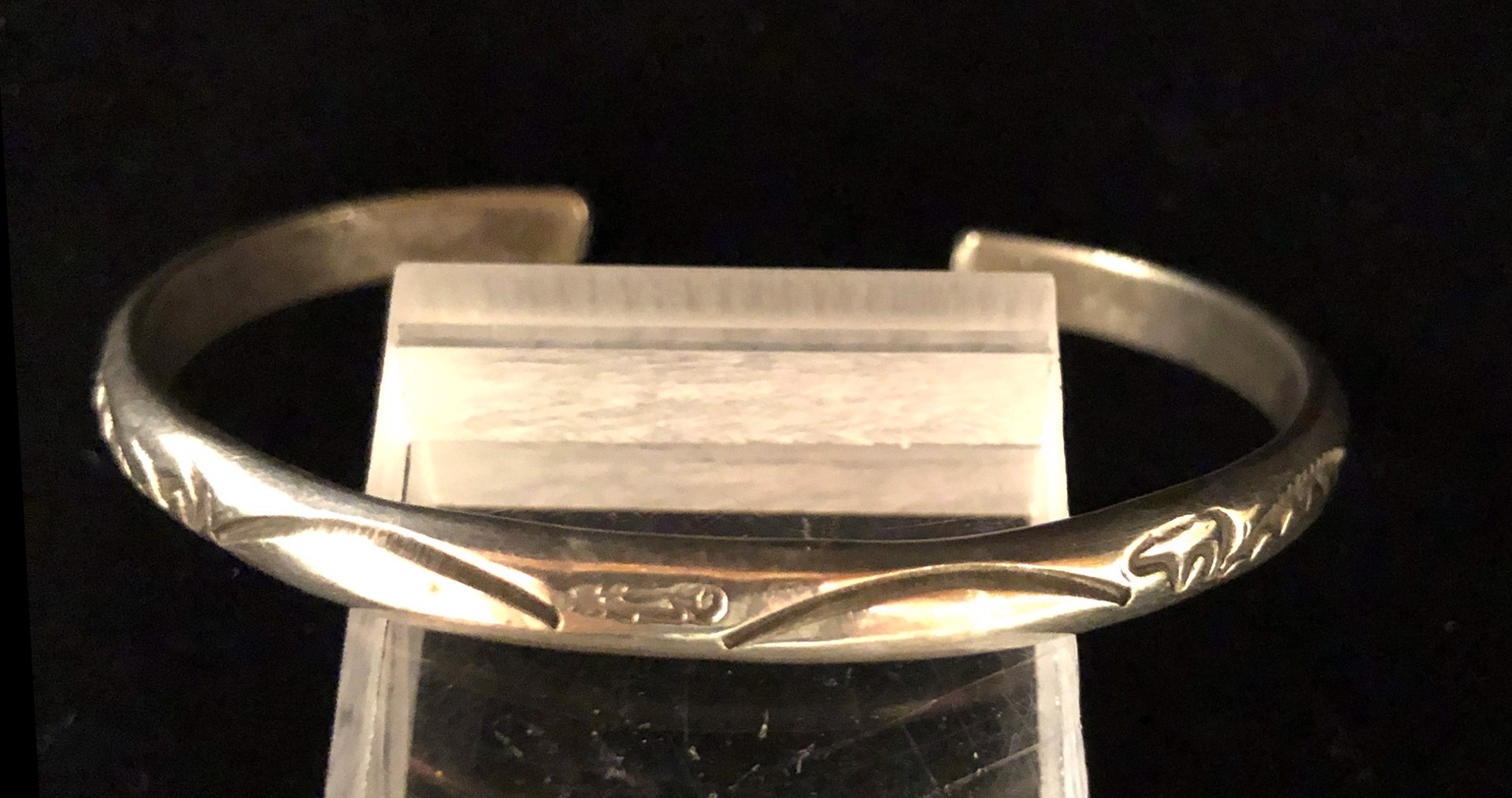 bracelet 7: Sterling Silver Navajo Stackable Thin Cuff Bracelet