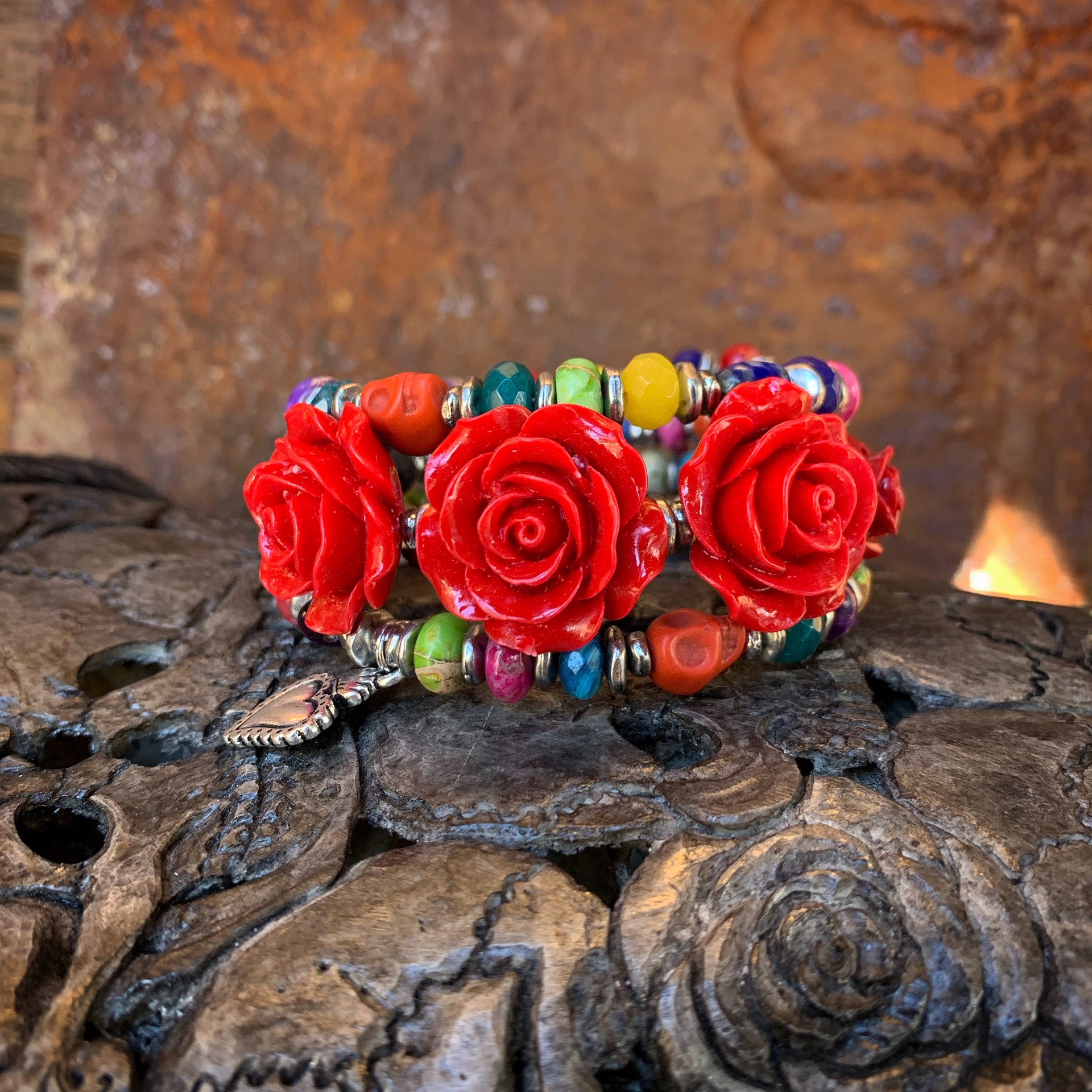 K516 Red Roses Bracelet by Kelly Ormsby