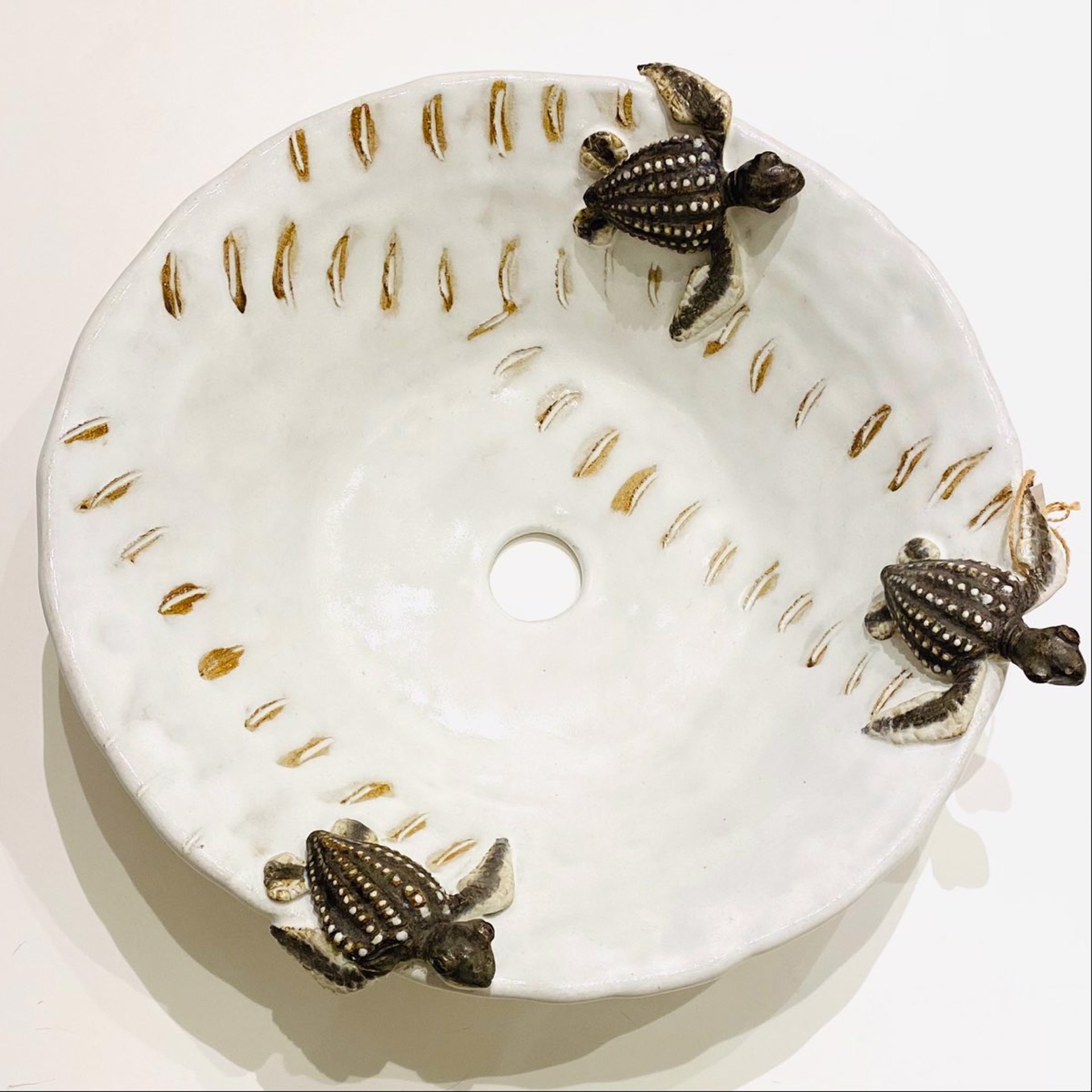 SG22-108 Leatherback Turtle Hatchlings Sink (White) by Shayne Greco