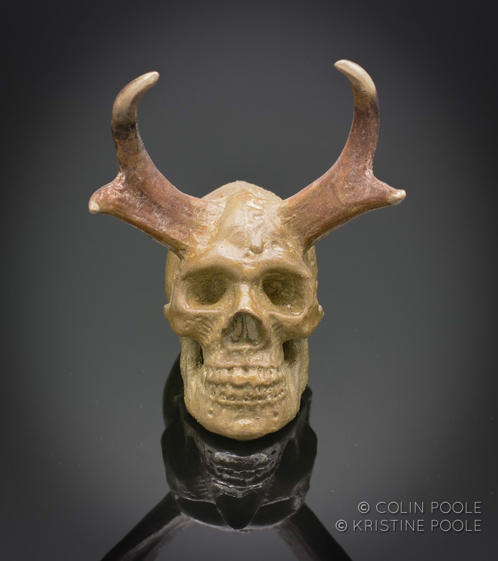 Human Pronghorn Talisman Skull 4 by Colin & Kristine Poole