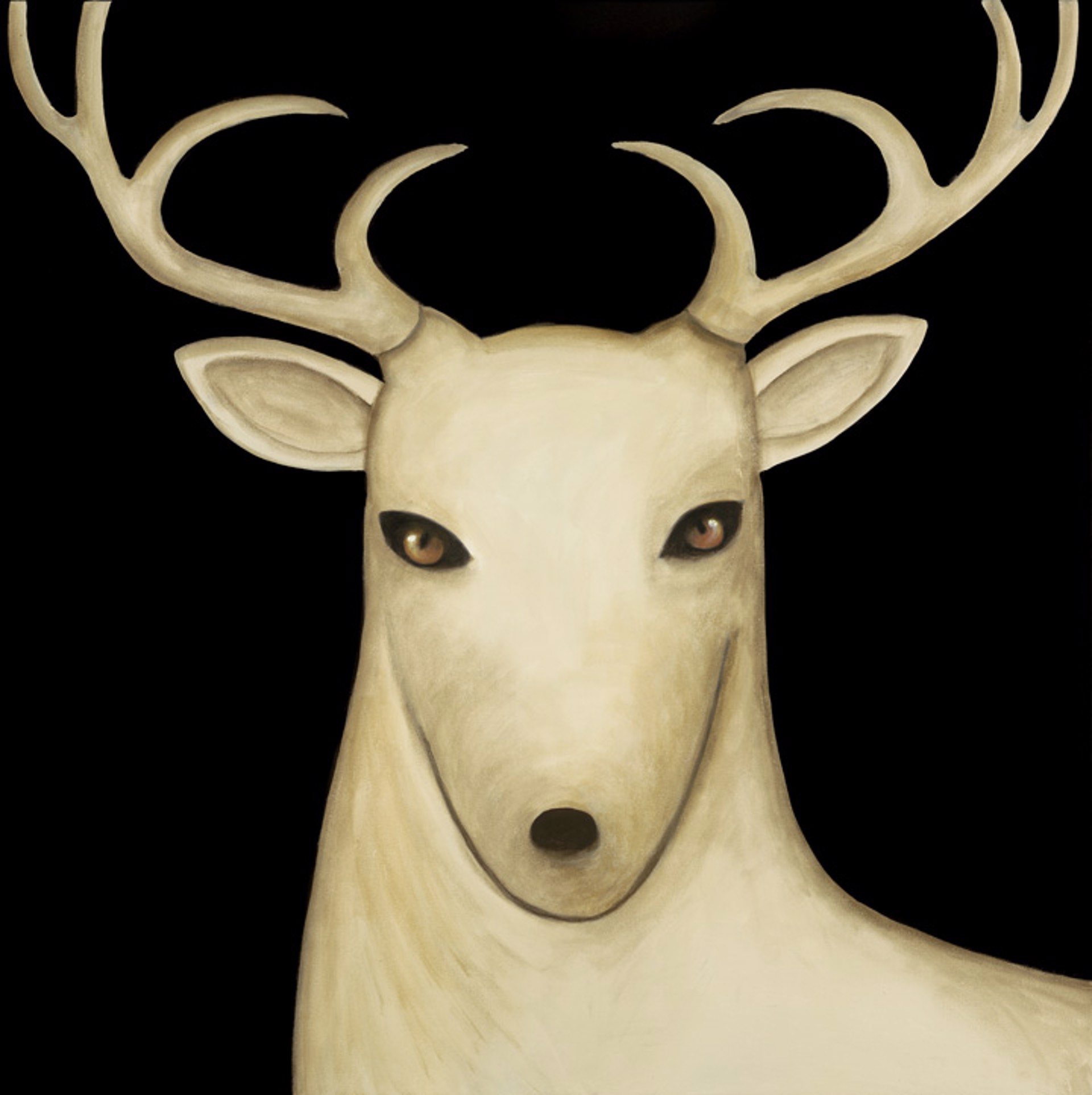 Night Sky/Single White Deer by Carole LaRoche