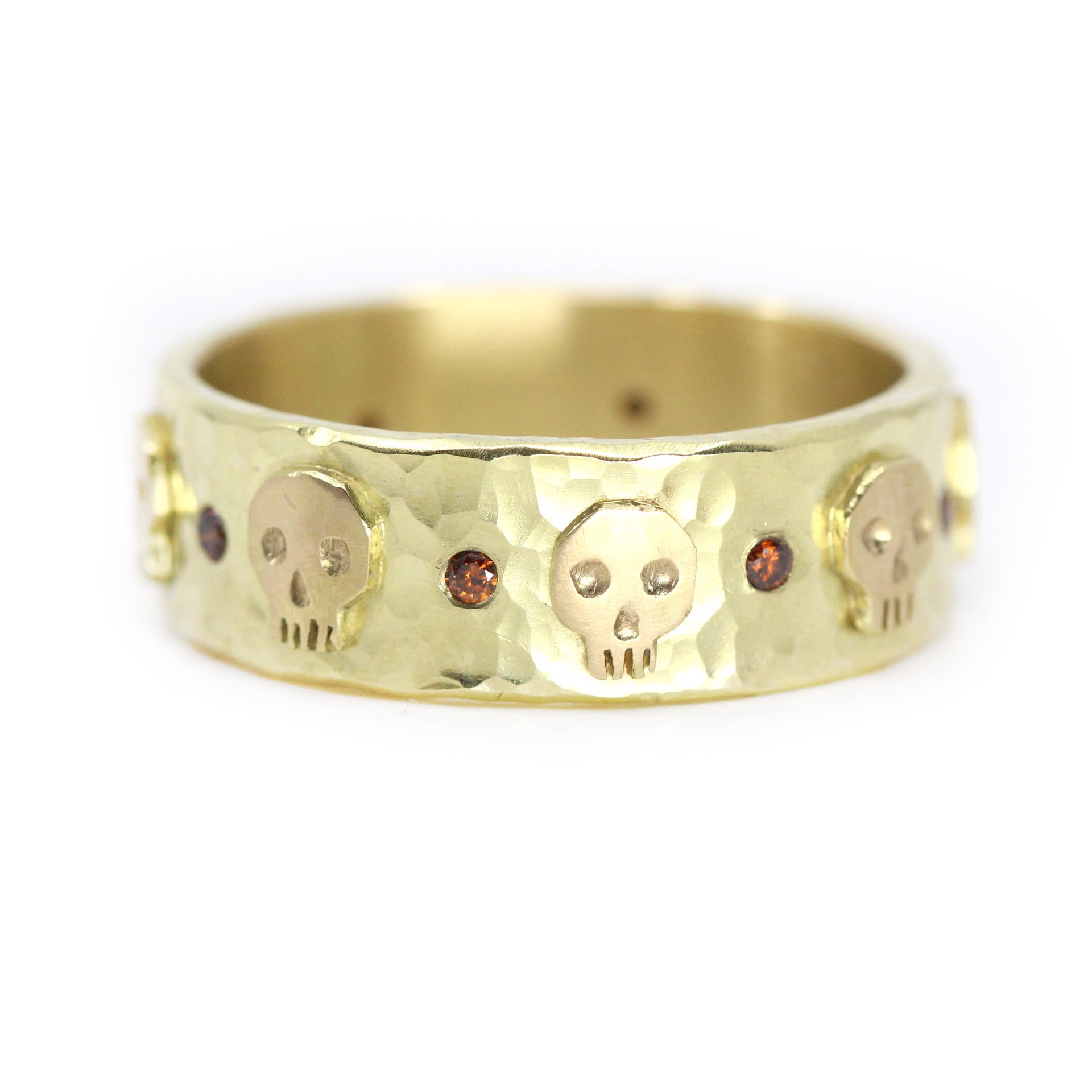 Multi-Skull and Gem Band (Size 12.25) by Susan Elnora