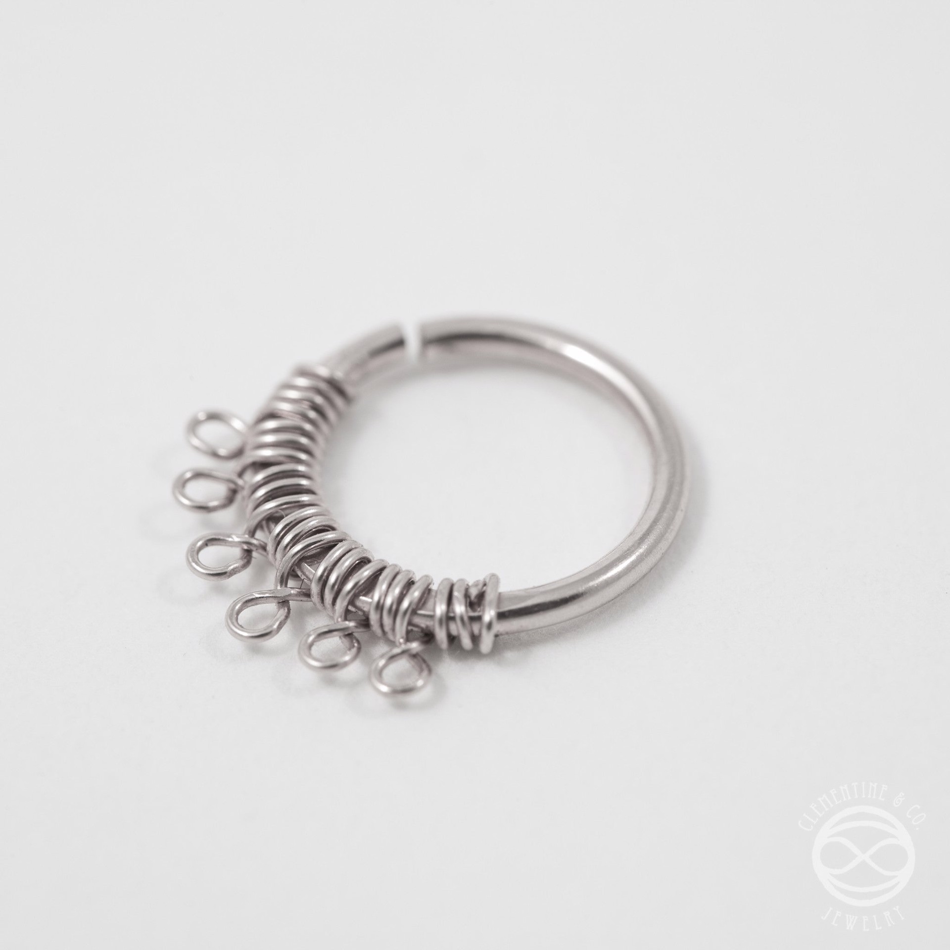 Filigree Septum Ring in Silver - 18 / 7mm by Clementine & Co. Jewelry