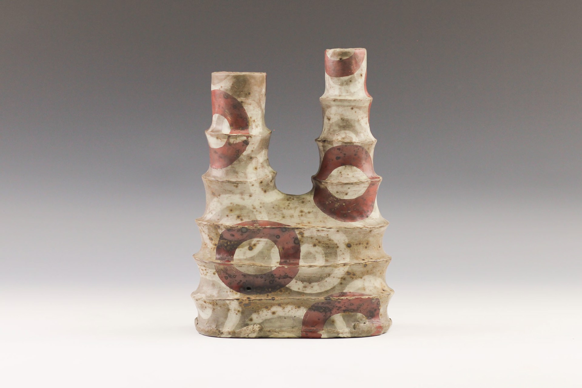 Stone Grey Double Vase by Kate Marotz